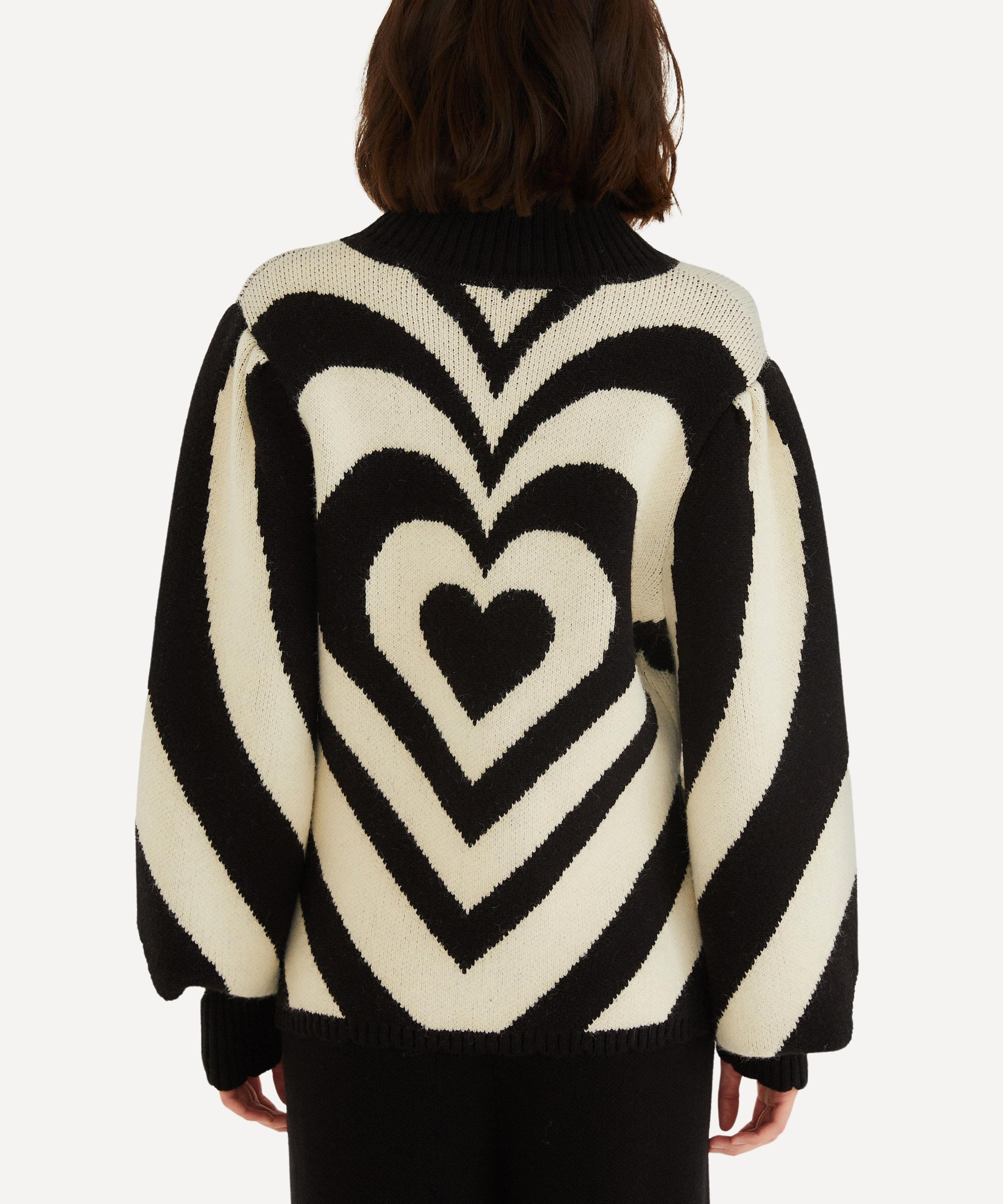 FARM Rio - Black and White Heart Gradient Knit Jumper image number 1
