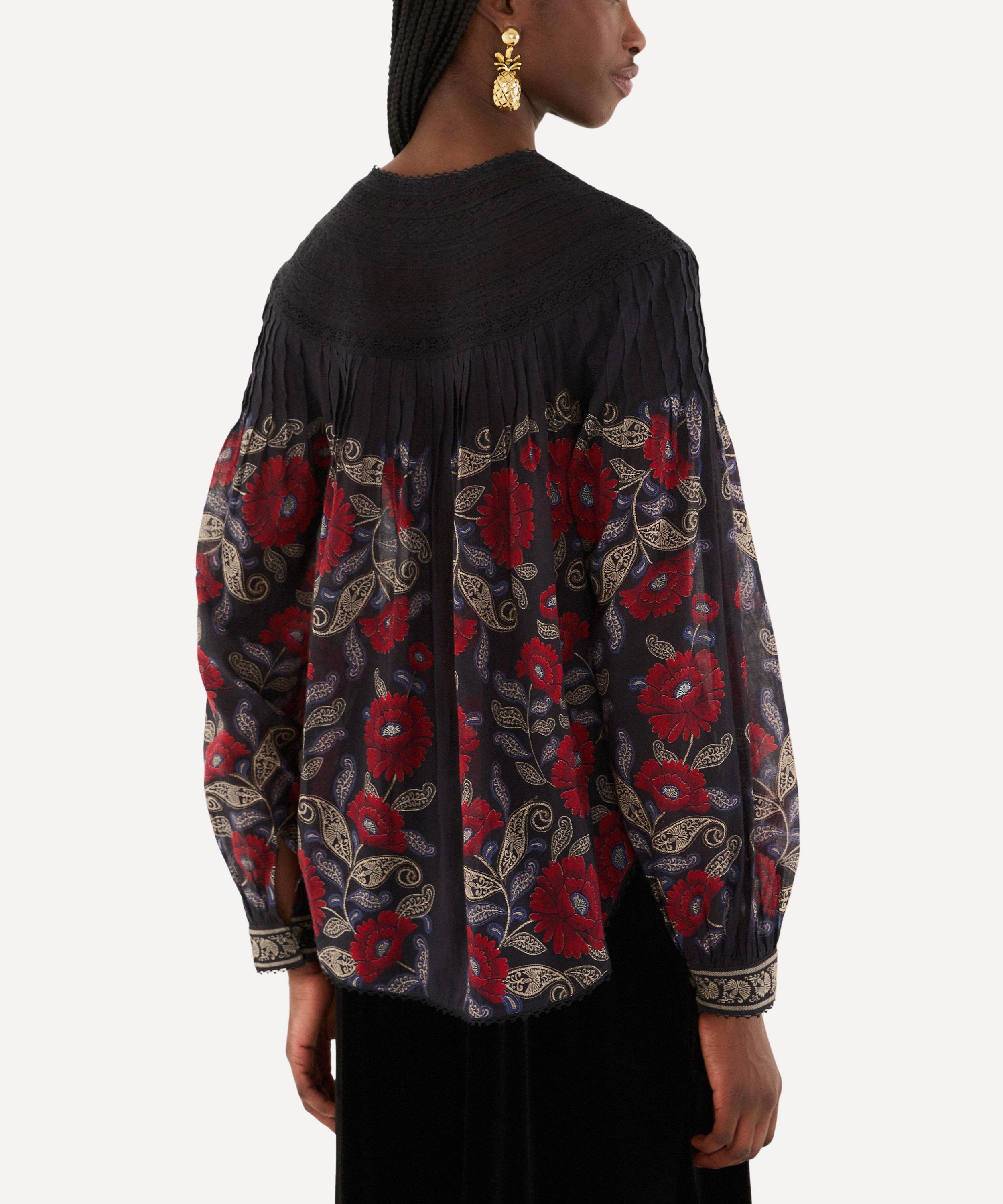 FARM Rio - Black Valentina Long Sleeve Blouse image number 1