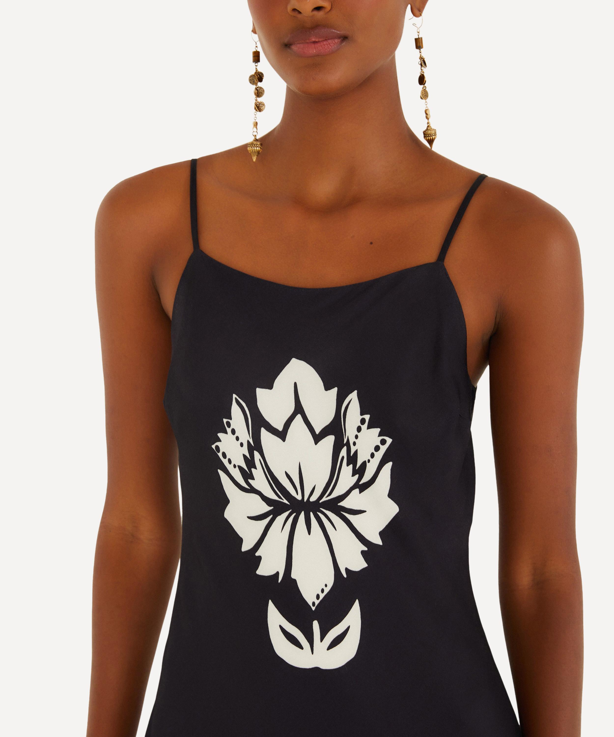 FARM Rio - Black and White Floral Arabesque Maxi Dress image number 2