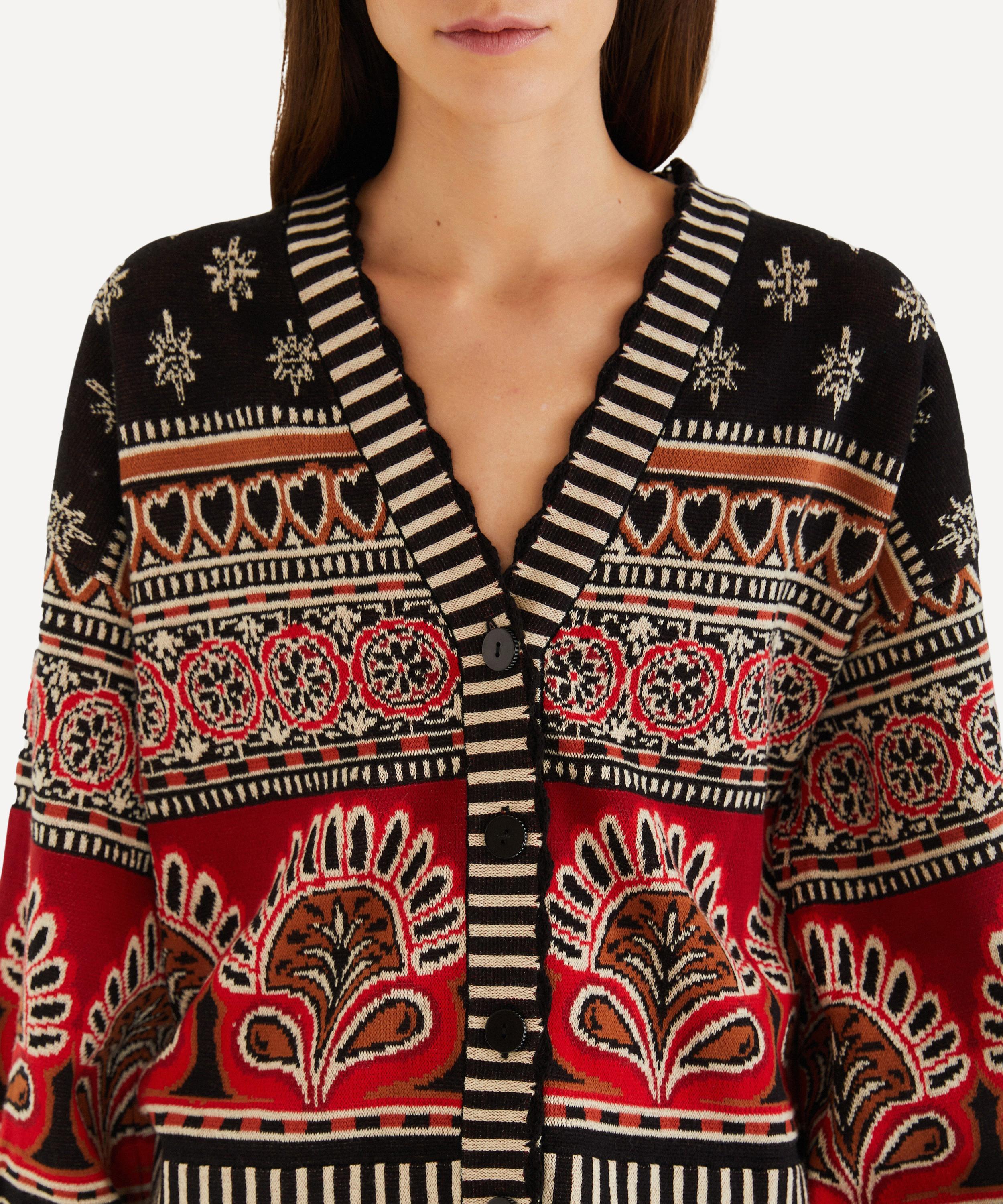 FARM Rio - Black Ainika Love Coconut Groove Knit Cardigan image number 2