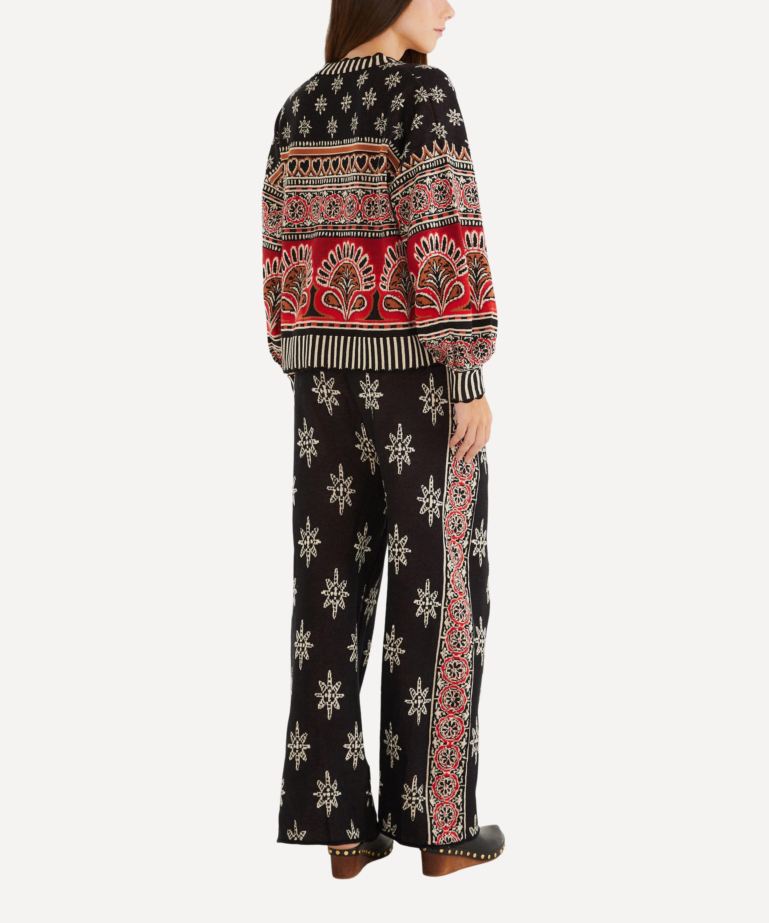 FARM Rio - Black Ainika Love Coconut Groove Knit Trousers image number 1