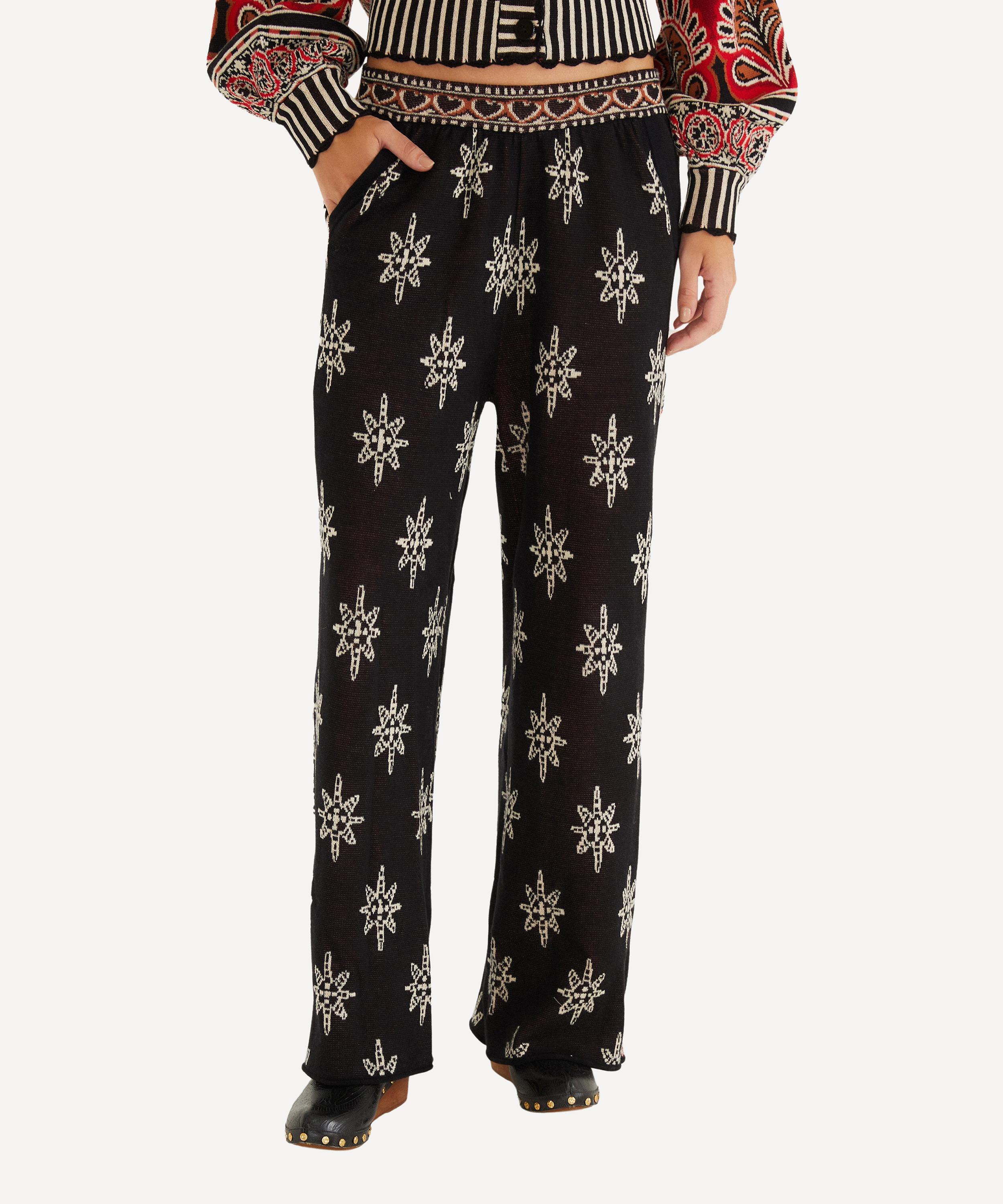 FARM Rio - Black Ainika Love Coconut Groove Knit Trousers image number 2