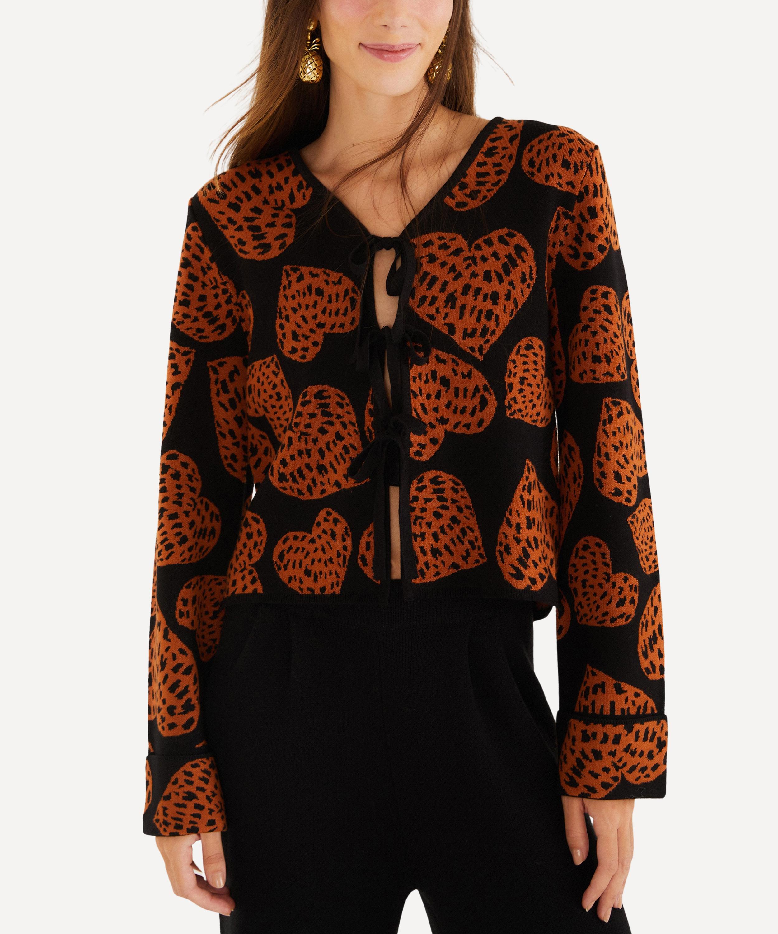 FARM Rio - Leopard Hearts Knit Cardigan image number 0