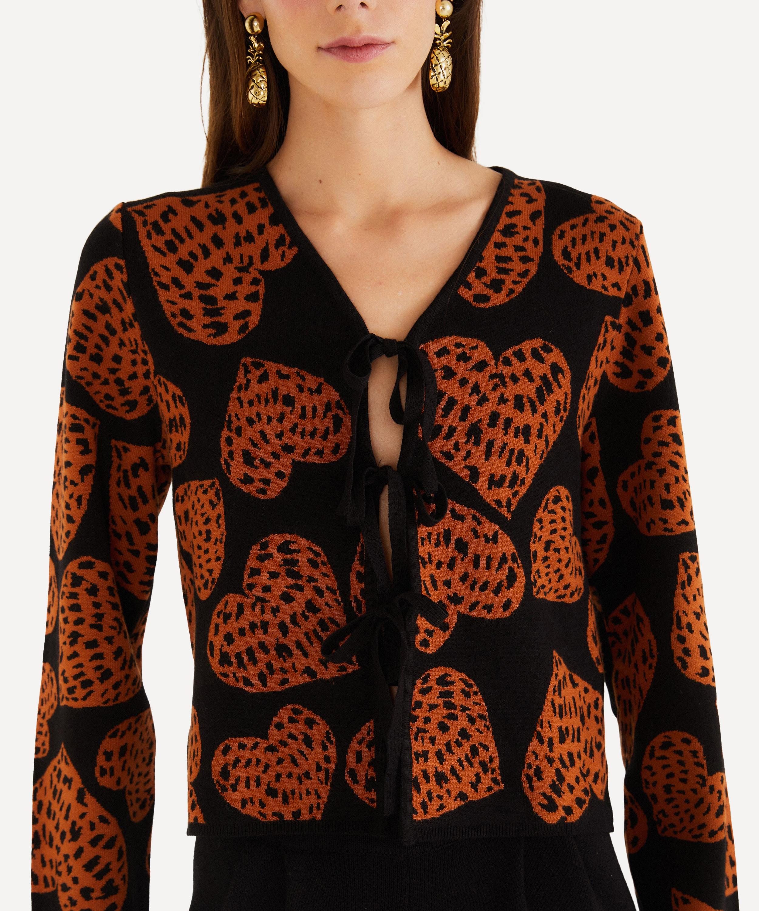 FARM Rio - Leopard Hearts Knit Cardigan image number 2