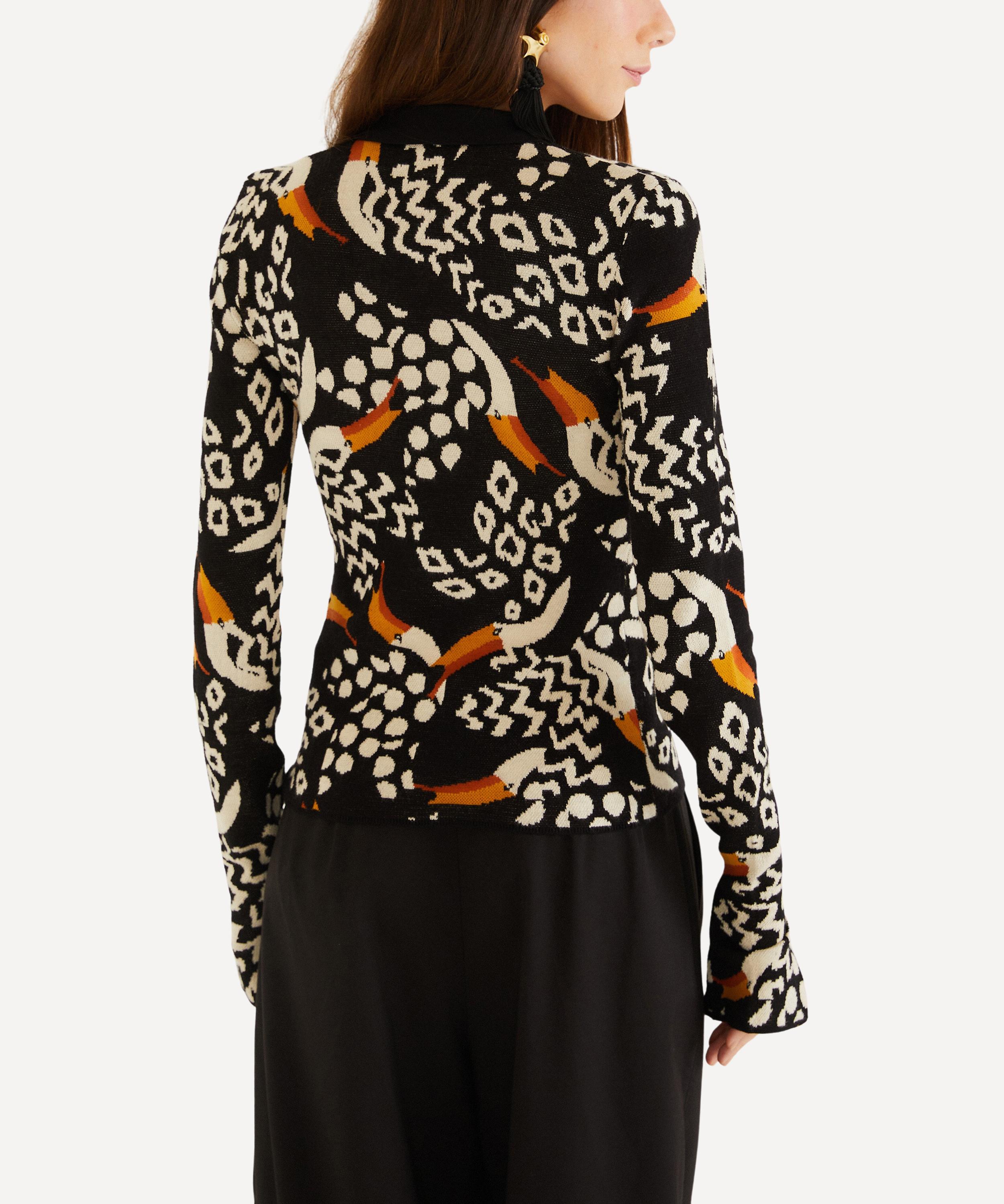 FARM Rio - Black Tucanissimo Polo Knit Top image number 1