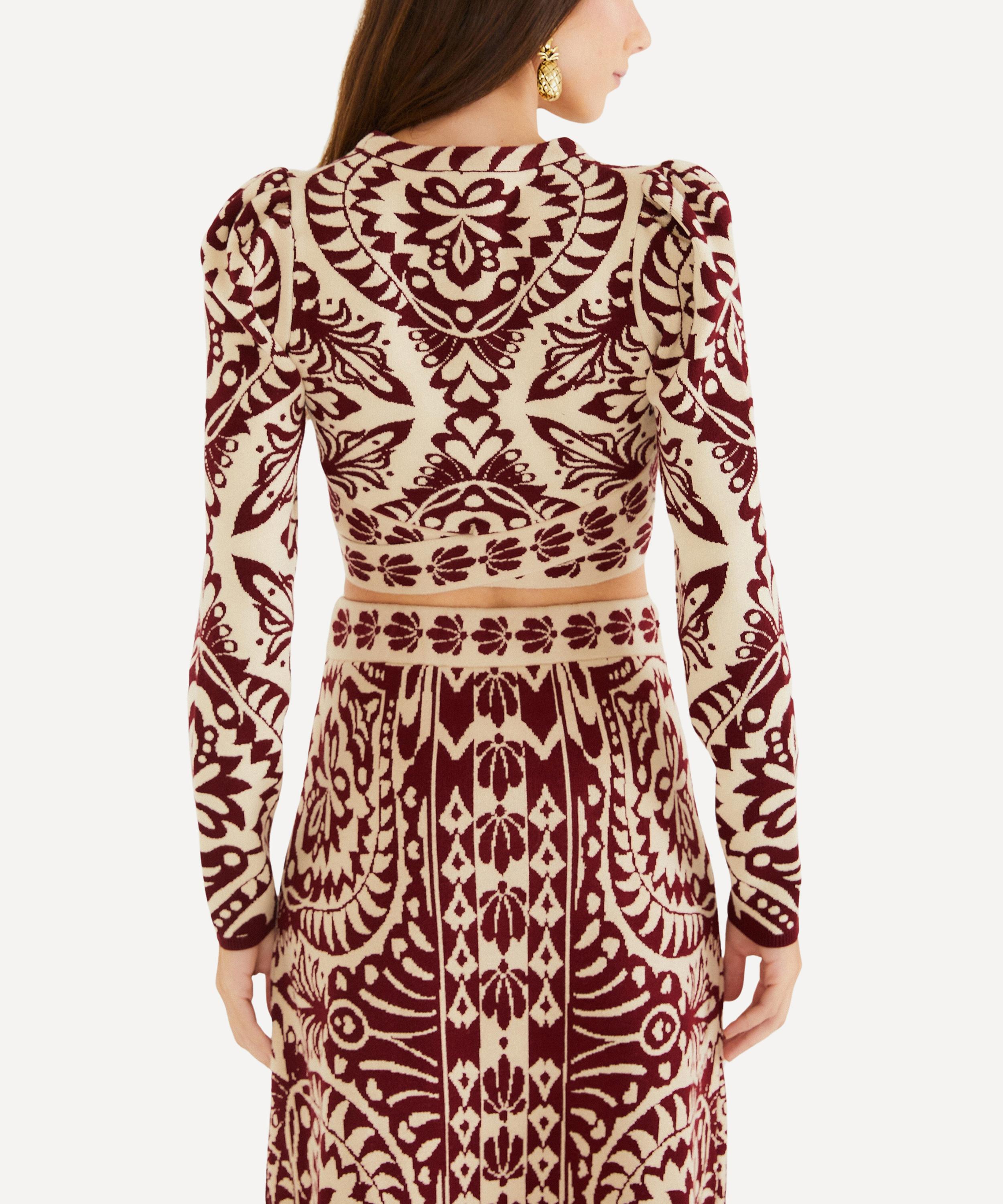 FARM Rio - Burgundy Pineapple Love Knit Top image number 1