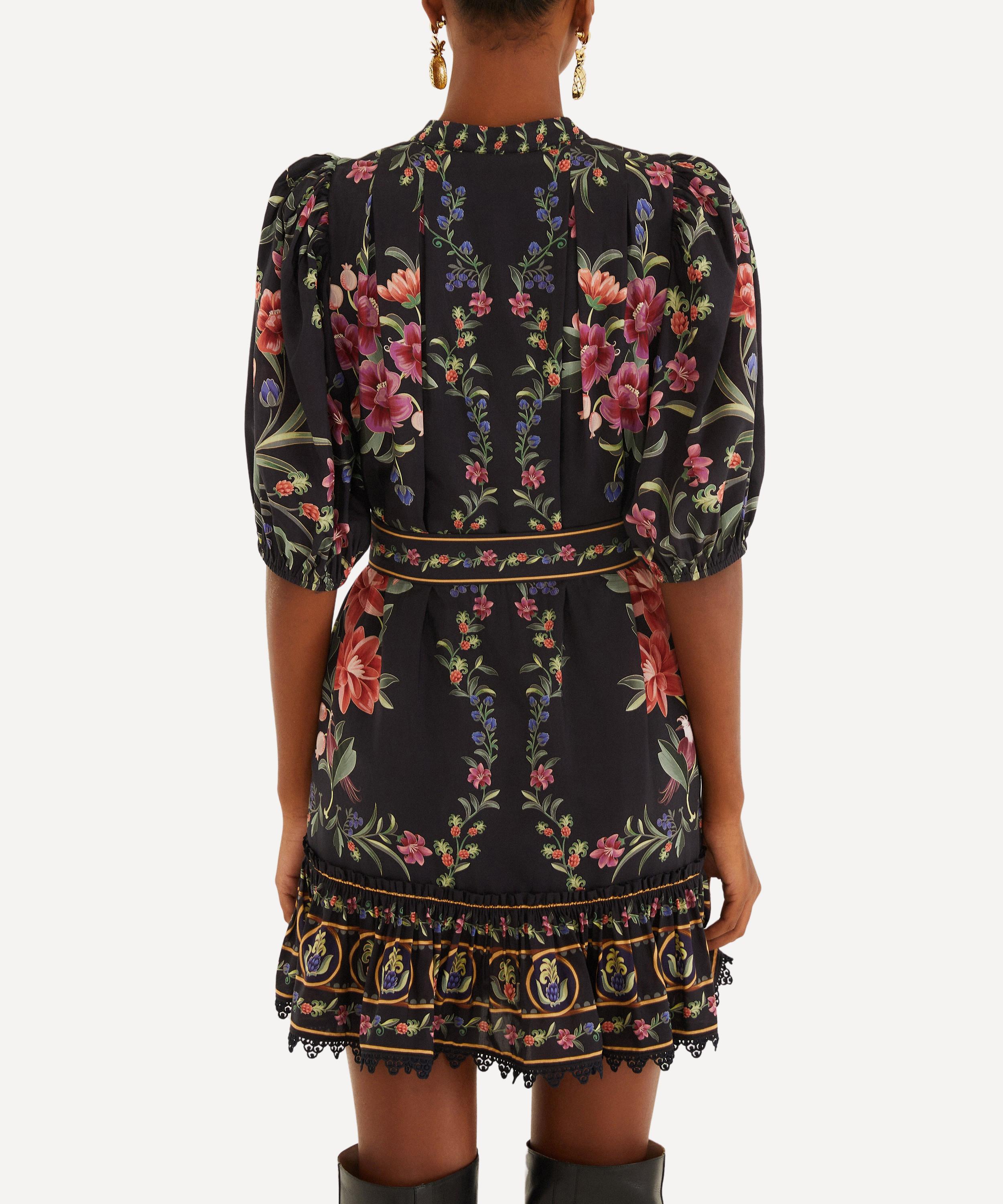 FARM Rio - Black Belle Garden Lace Belted Mini Dress image number 1