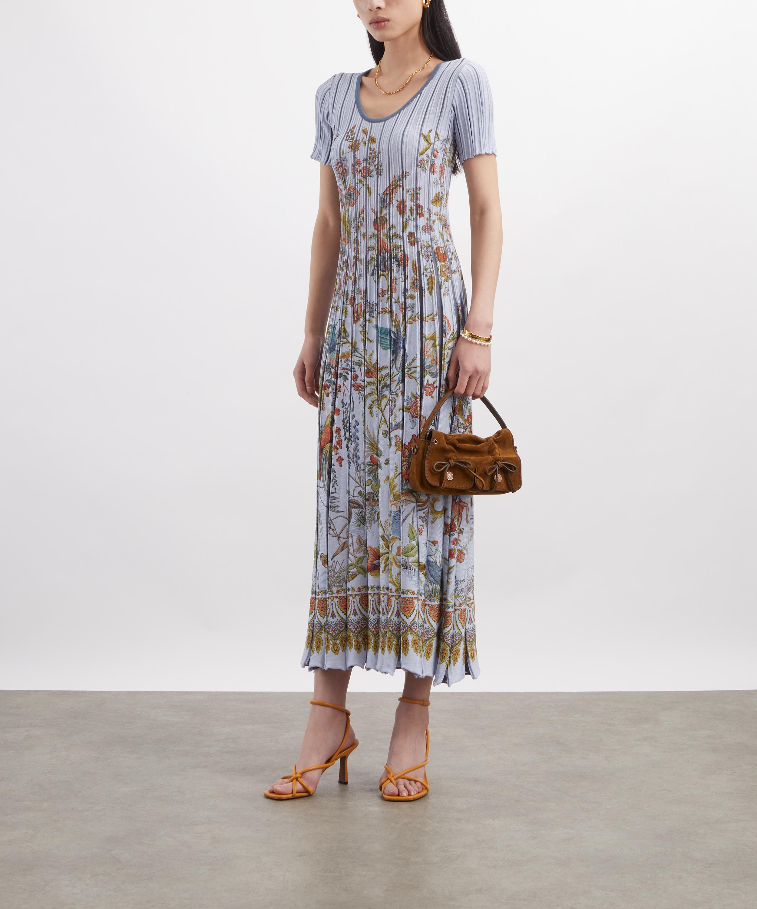 Etro - Pleated Cotton-Blend Placed Print Midi Dress image number 1
