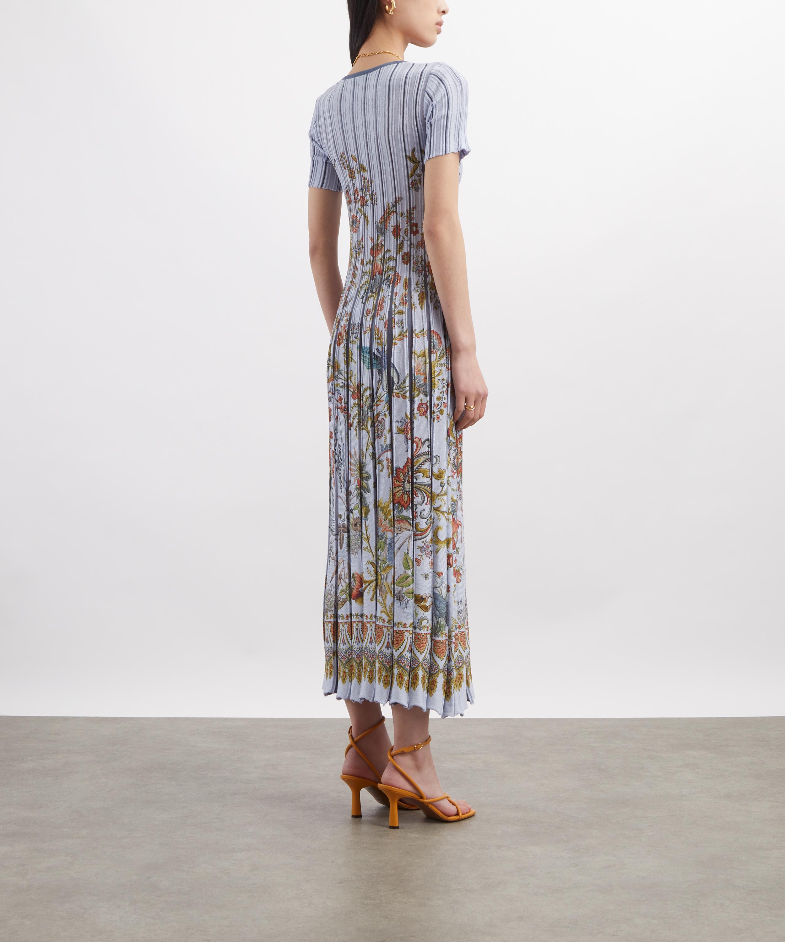 Etro - Pleated Cotton-Blend Placed Print Midi Dress image number 3