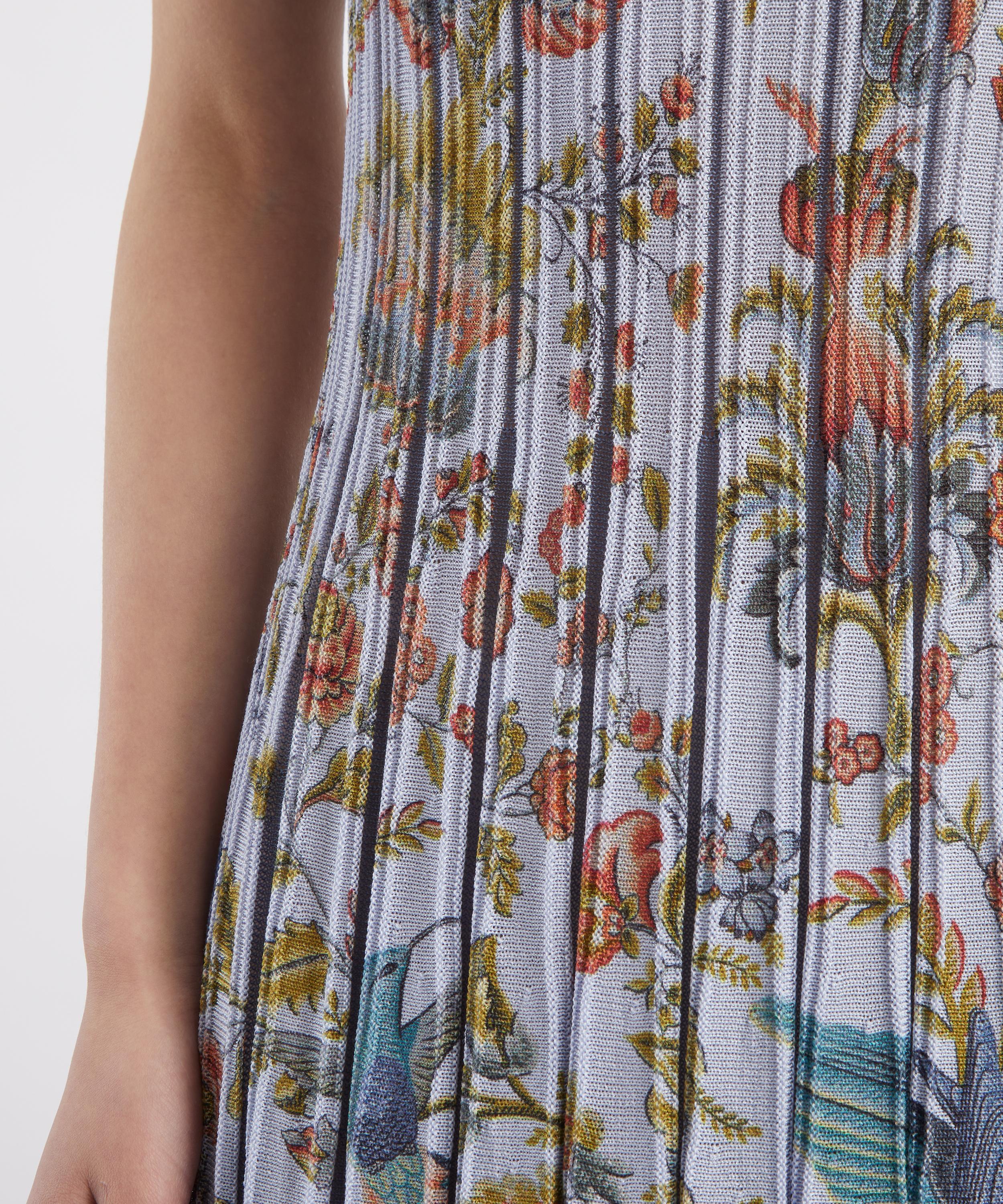 Etro - Pleated Cotton-Blend Placed Print Midi Dress image number 4