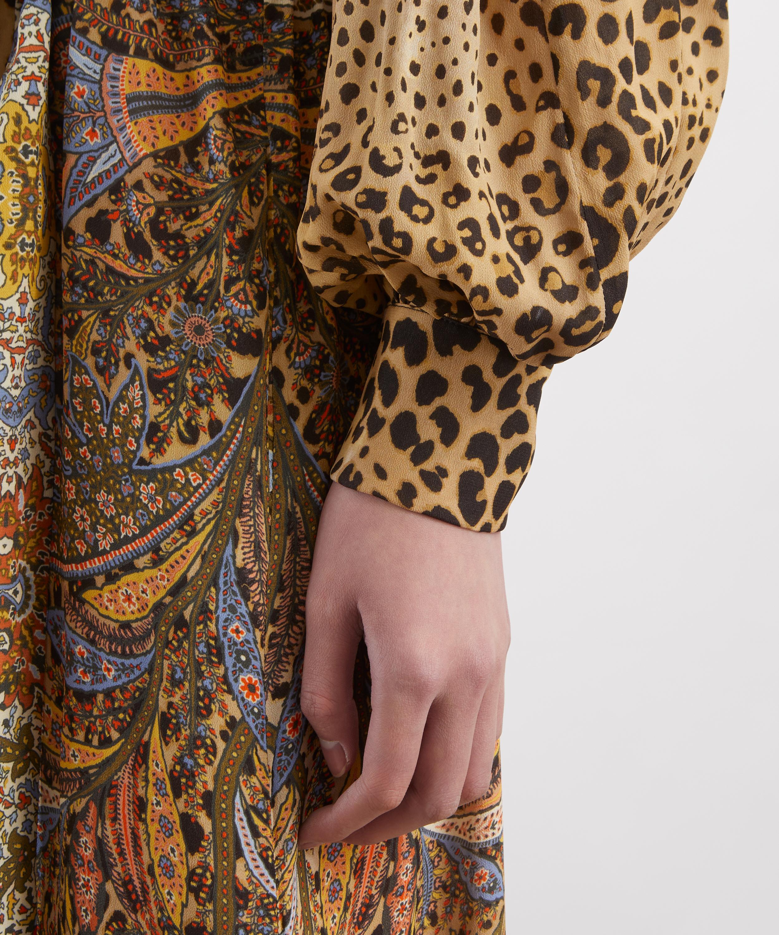 Etro - Leopard-Paisley Midi Shirt Dress image number 4