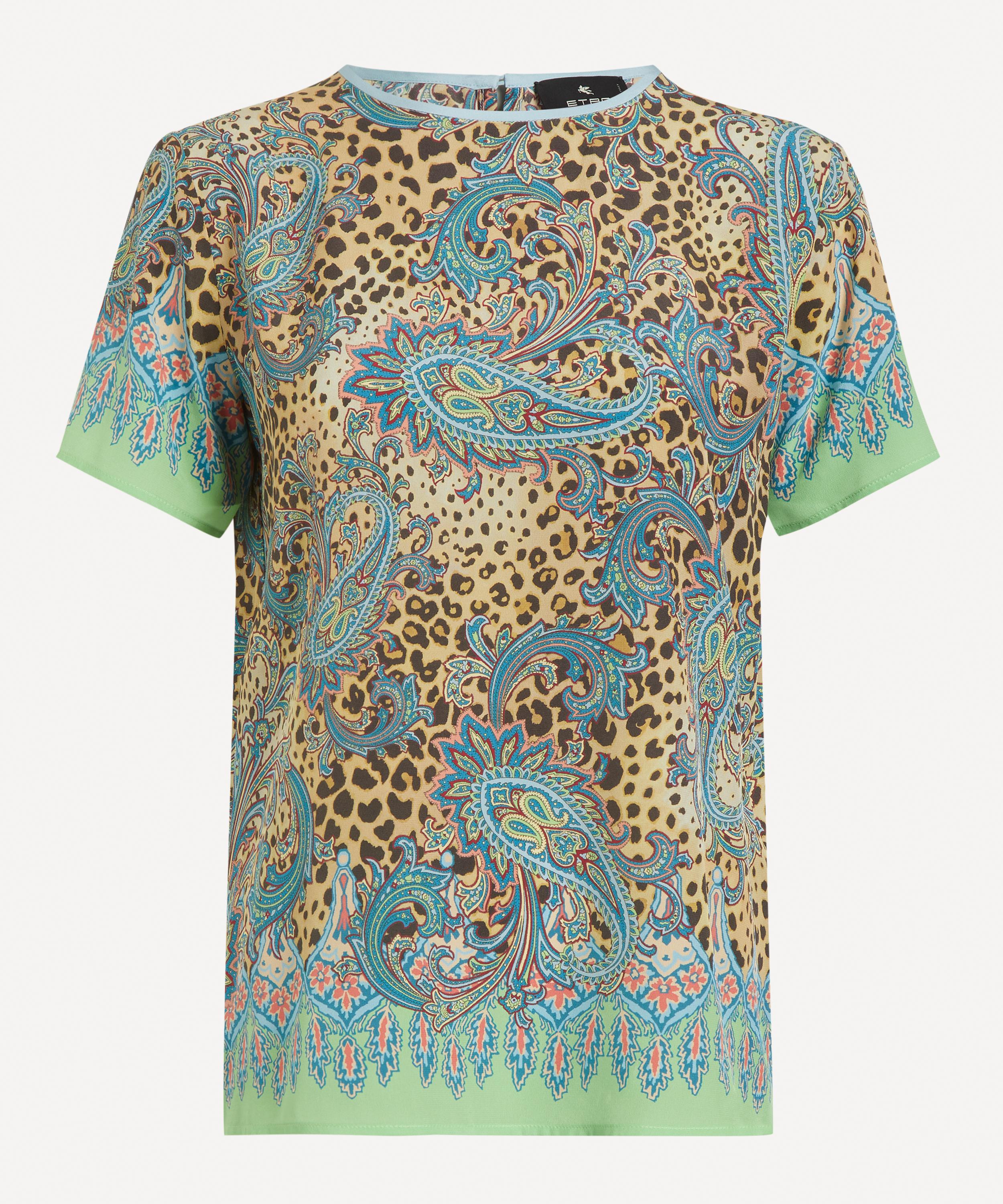 Etro - Animal Paisley Silk T-Shirt Top
