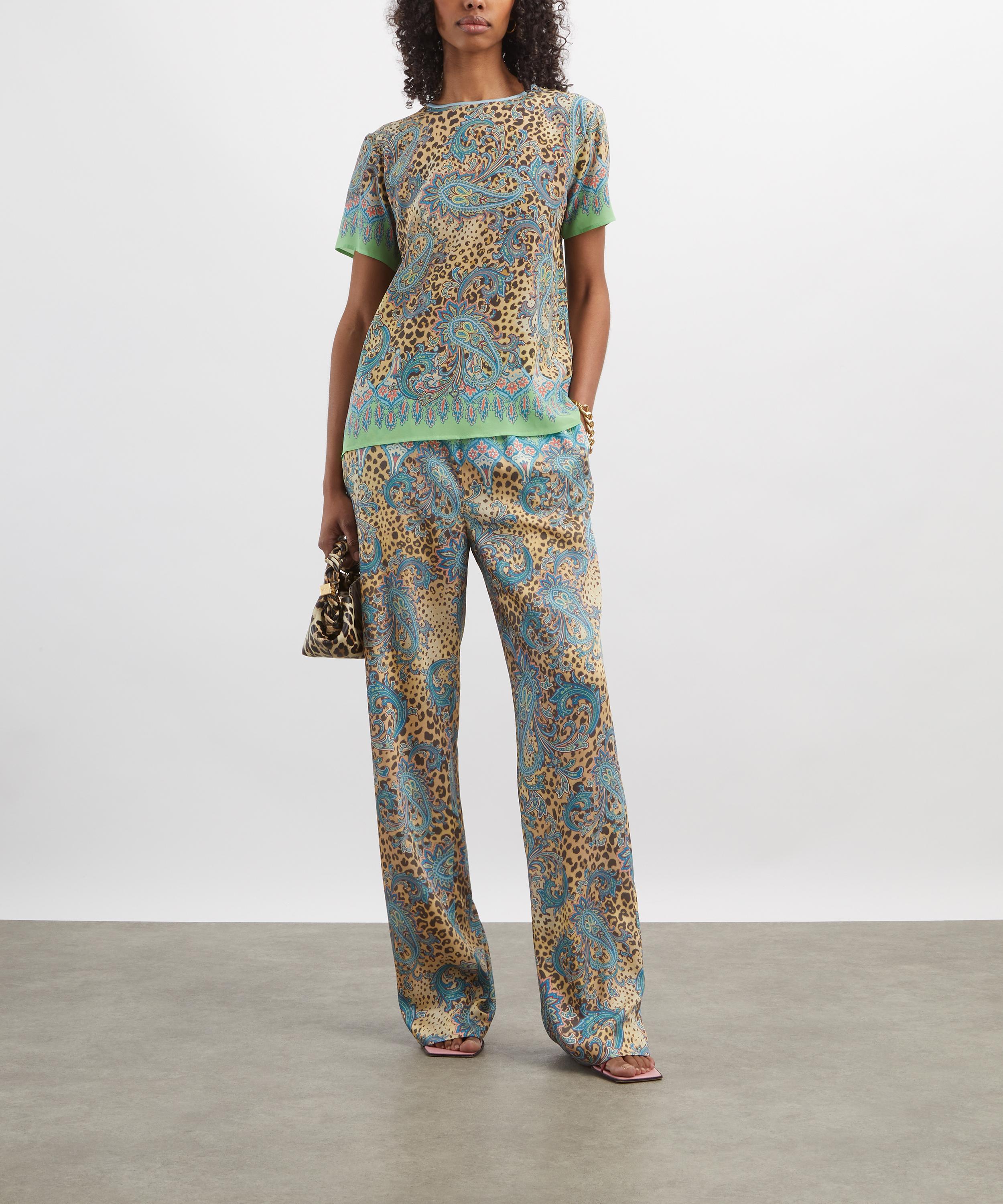 Etro - Animal Paisley Silk T-Shirt Top image number 1