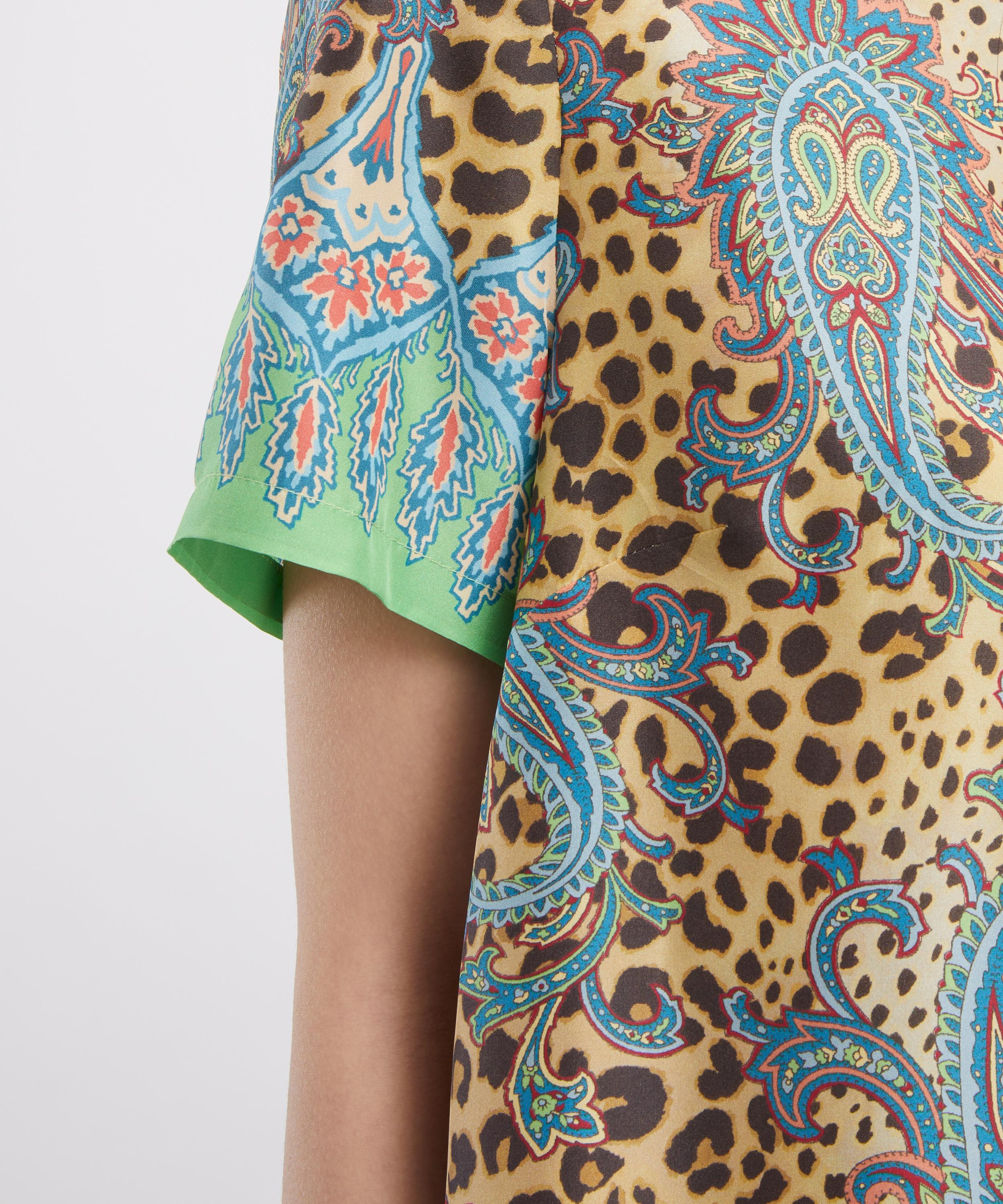 Etro - Animal Paisley Silk Mini Tunic Dress image number 4
