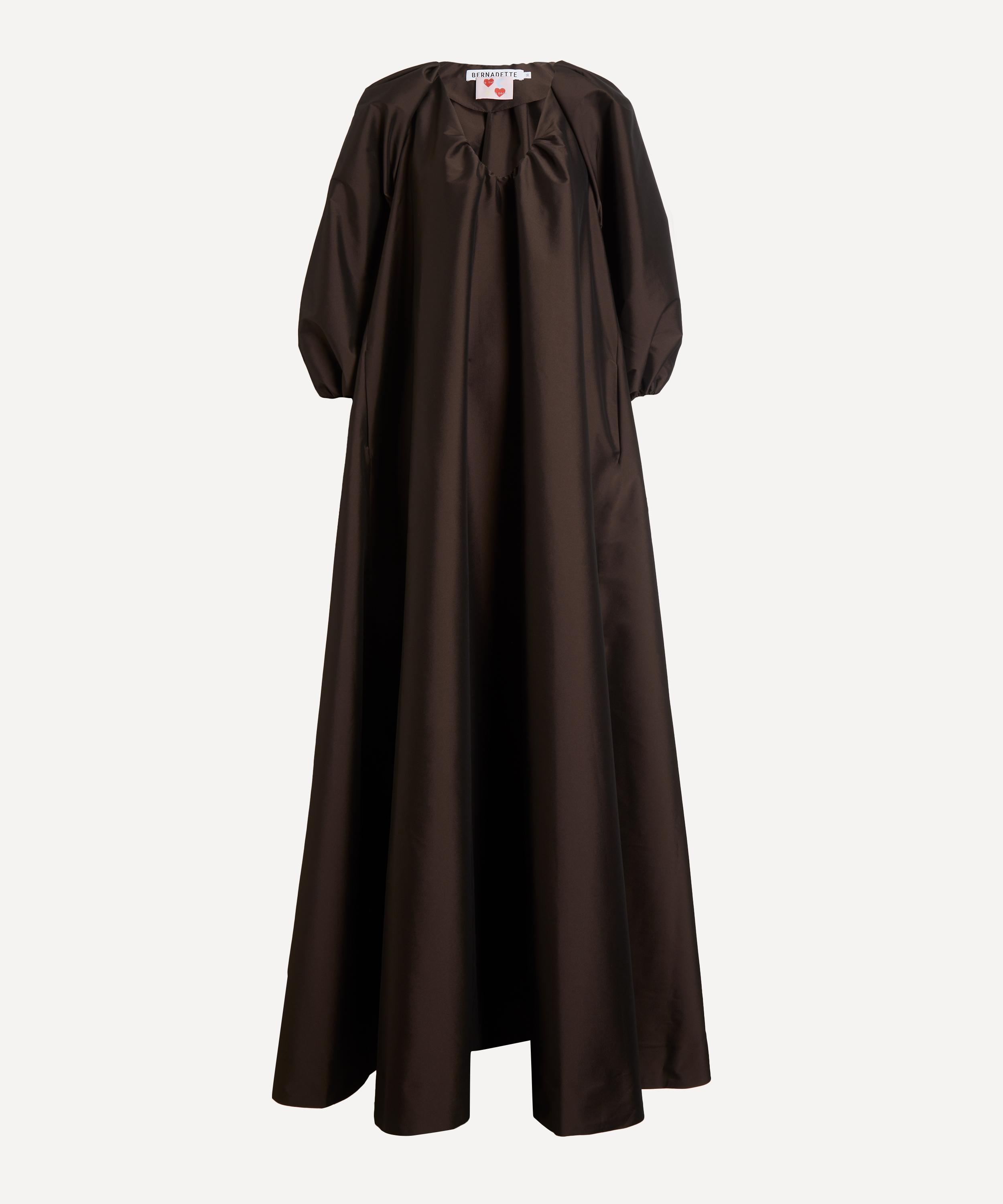 Bernadette - George Dark Chocolate Taffeta Maxi Dress