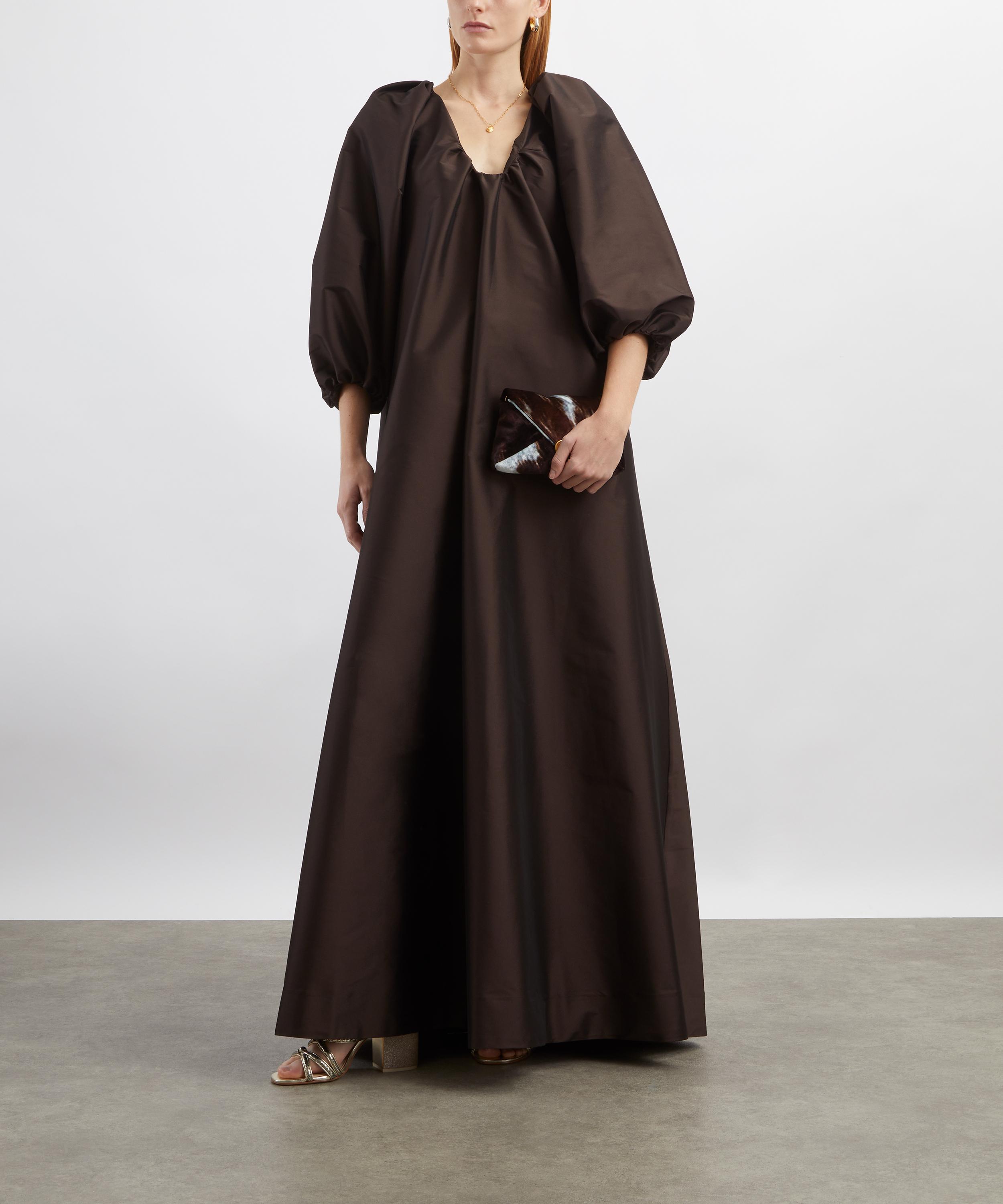 Bernadette - George Dark Chocolate Taffeta Maxi Dress image number 1
