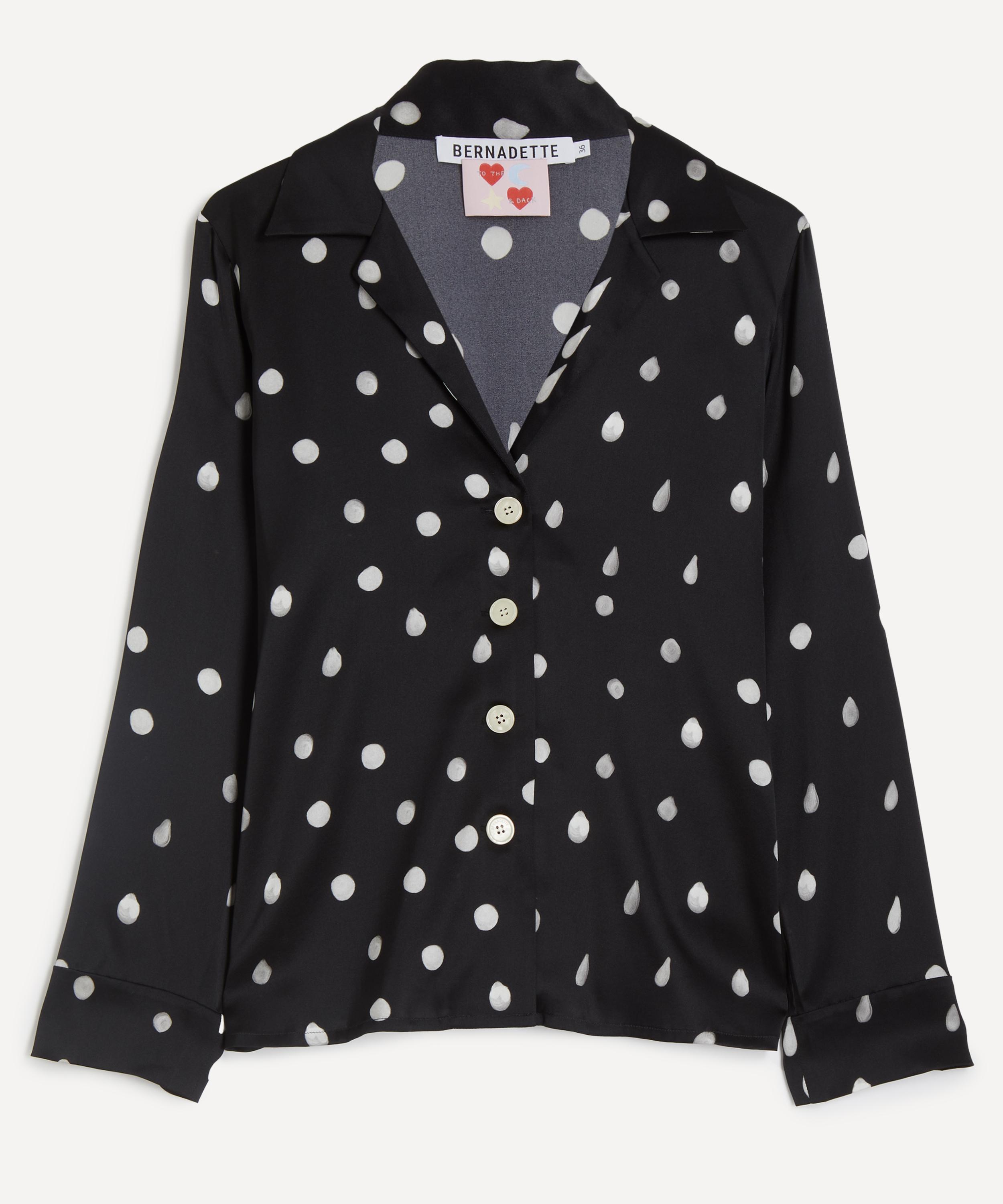 Bernadette - Louis Polka Rain Silk-Satin Pyjama Blouse