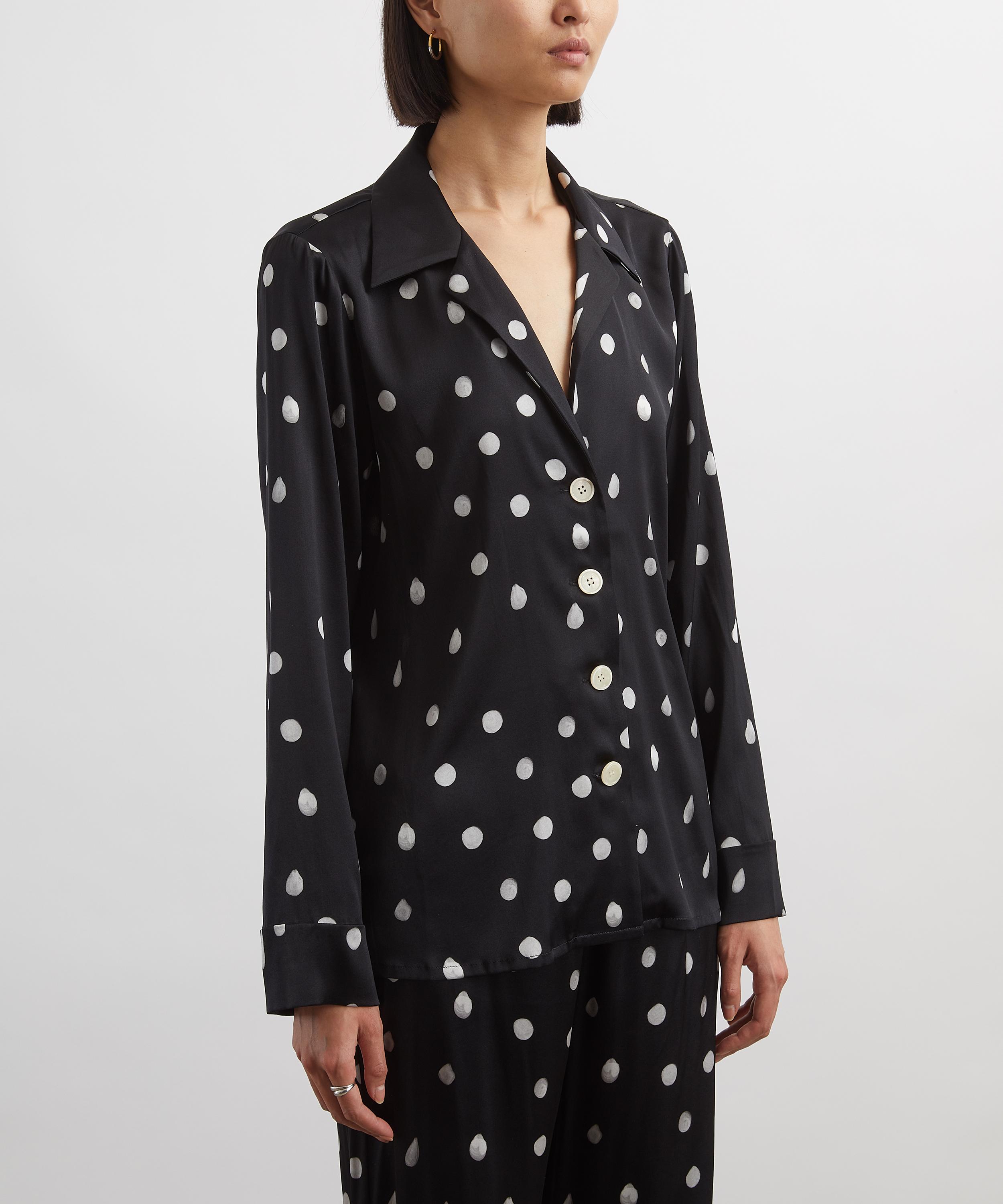 Bernadette - Louis Polka Rain Silk-Satin Pyjama Blouse image number 2