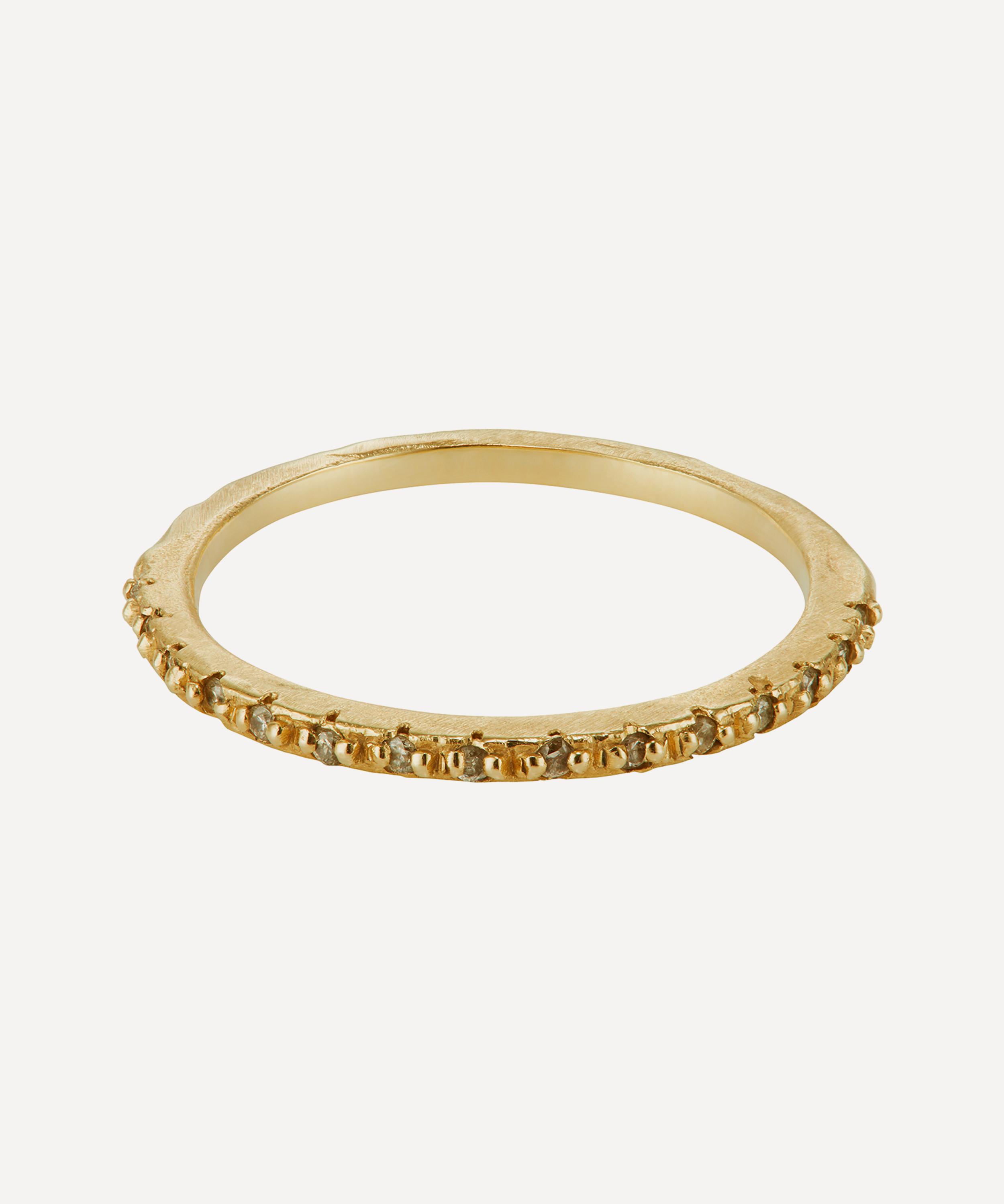 Ellis Mhairi Cameron - 14ct Gold LXI White Diamond Half Eternity Ring image number 0