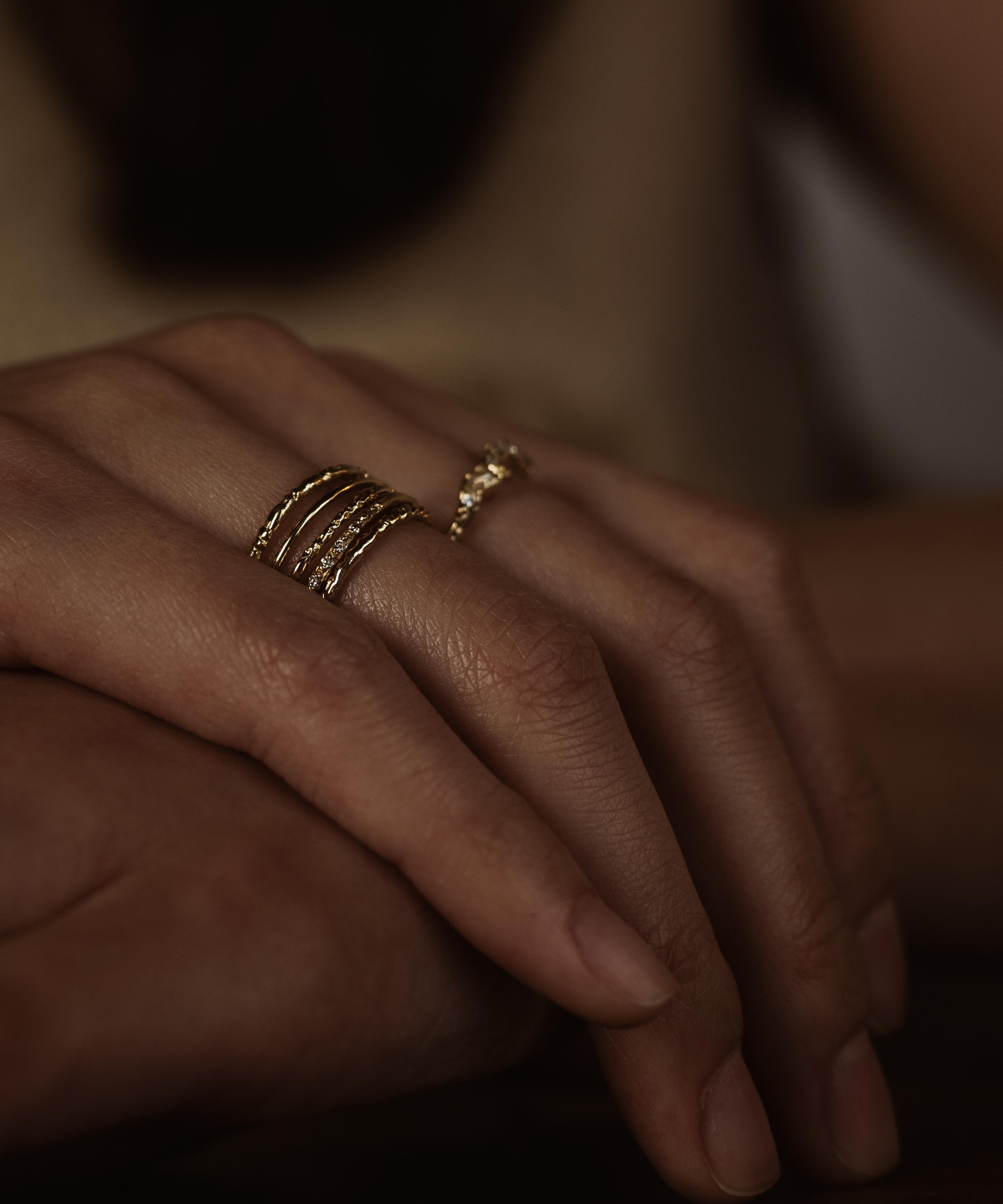 Ellis Mhairi Cameron - 14ct Gold LXI White Diamond Half Eternity Ring image number 1