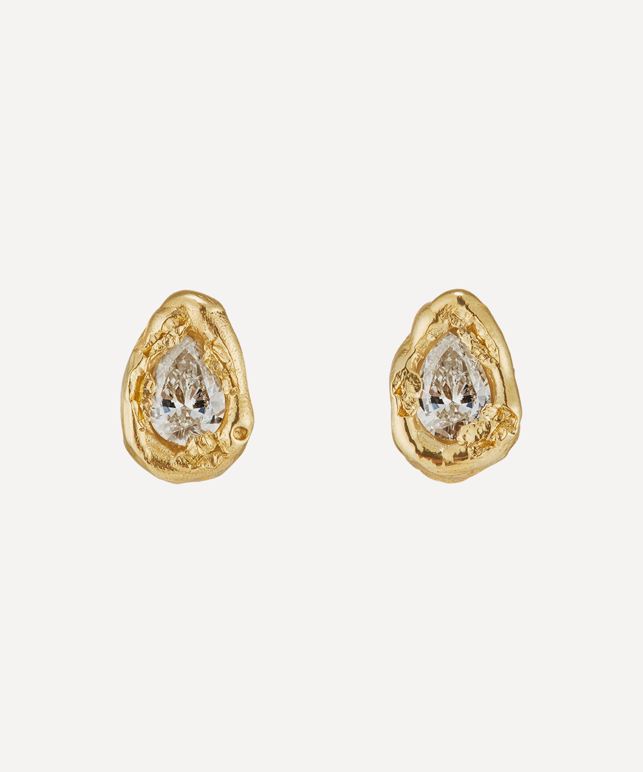 Ellis Mhairi Cameron - 14ct Gold X Pear Diamond Stud Earrings image number 0