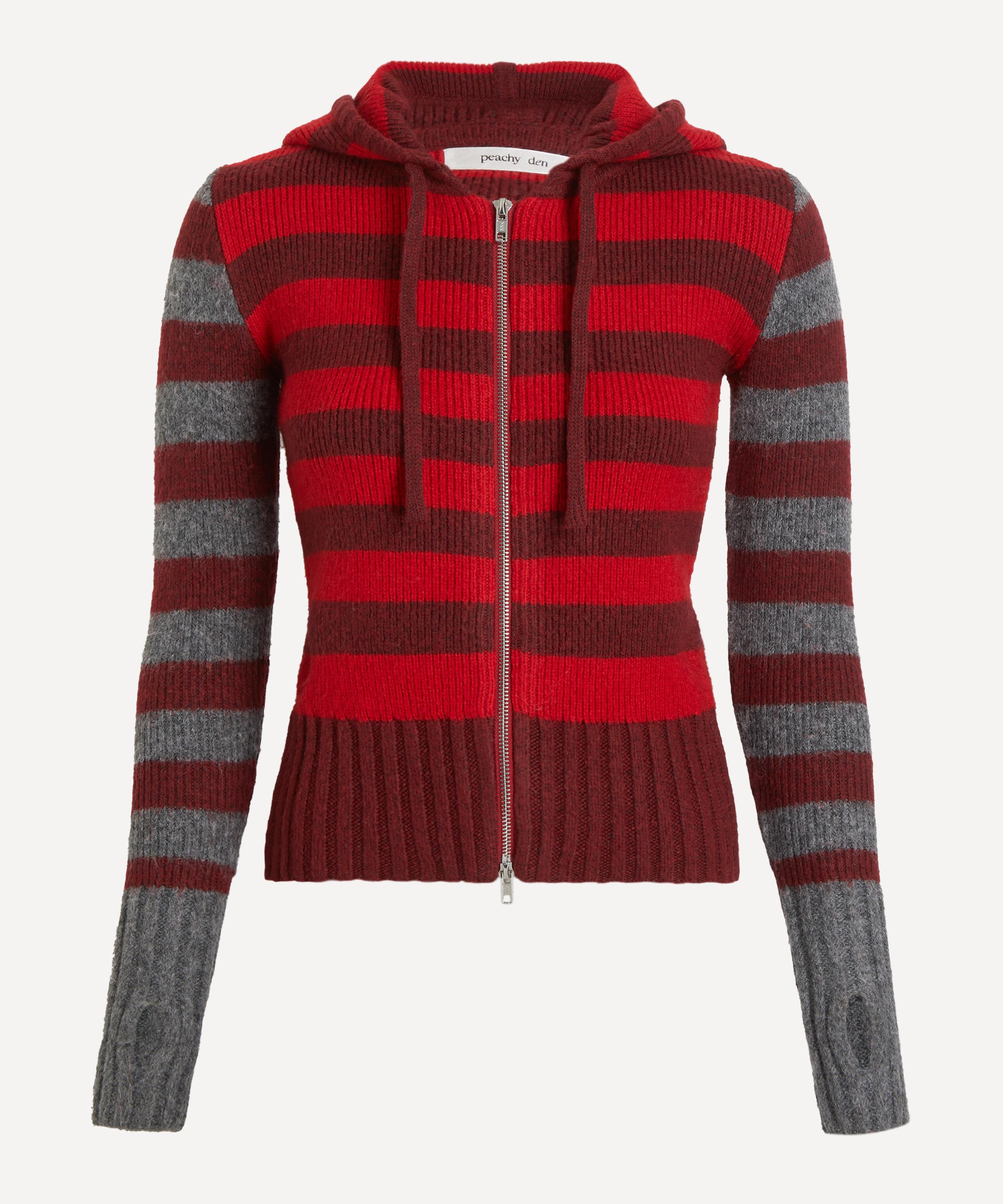 Peachy Den - Anita Burgundy Stripe Hoodie