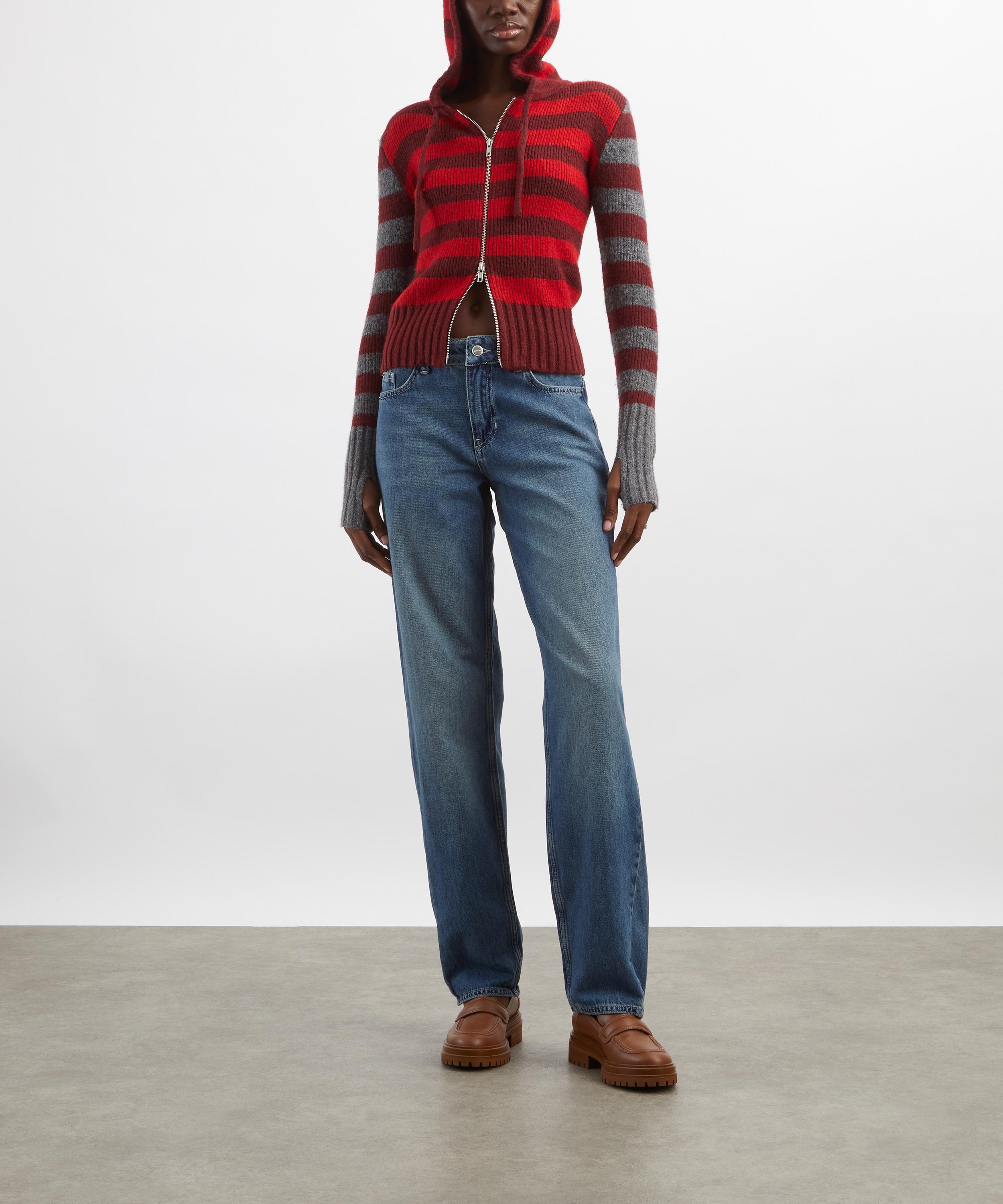 Peachy Den - Anita Burgundy Stripe Hoodie image number 1