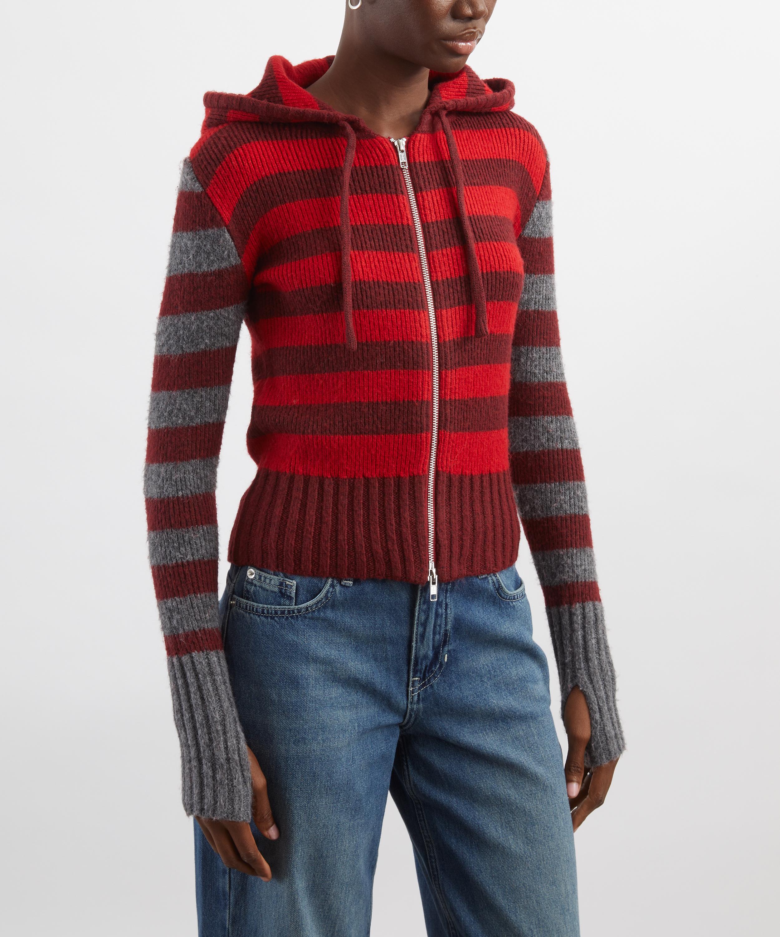 Peachy Den - Anita Burgundy Stripe Hoodie image number 2