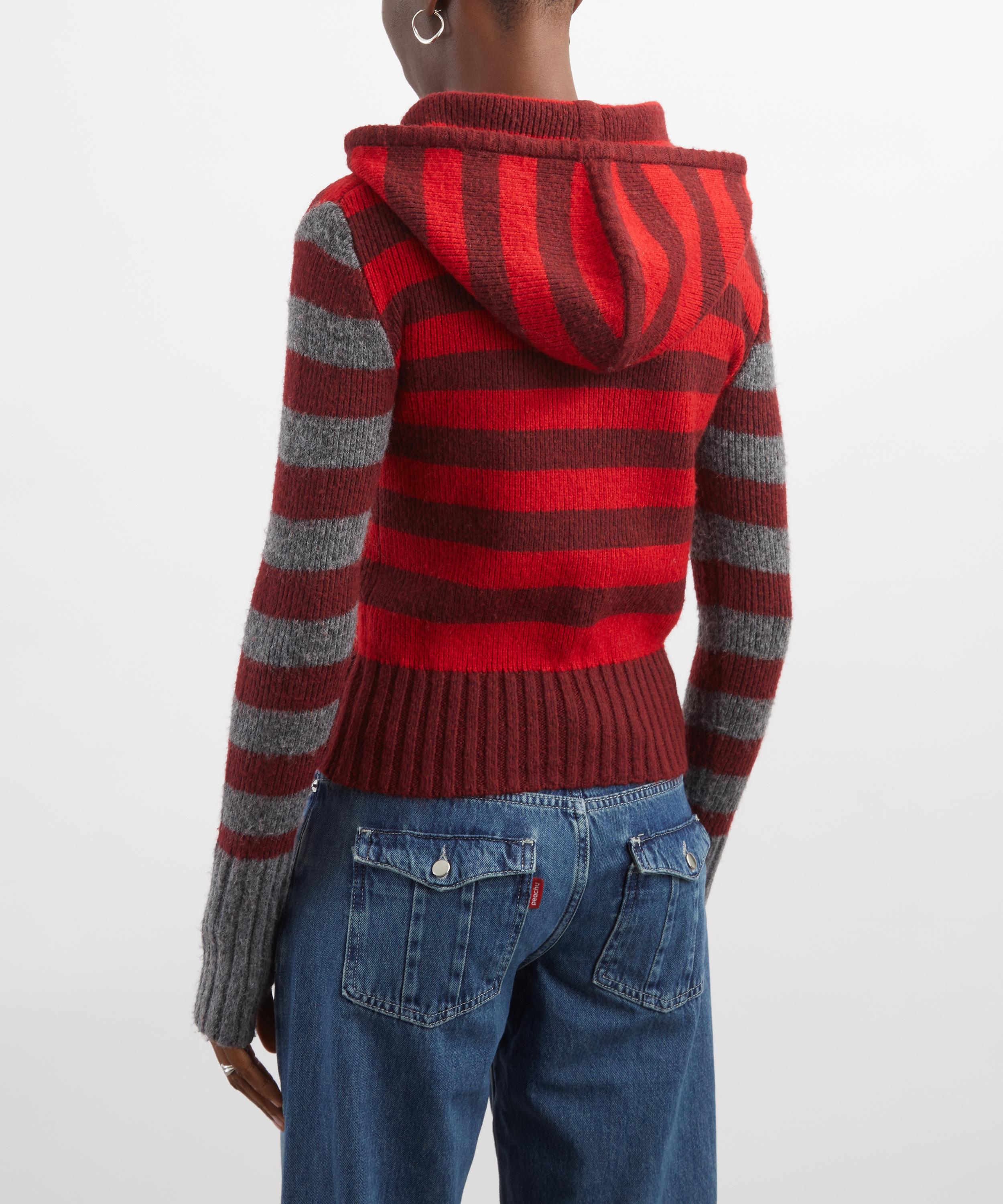 Peachy Den - Anita Burgundy Stripe Hoodie image number 3