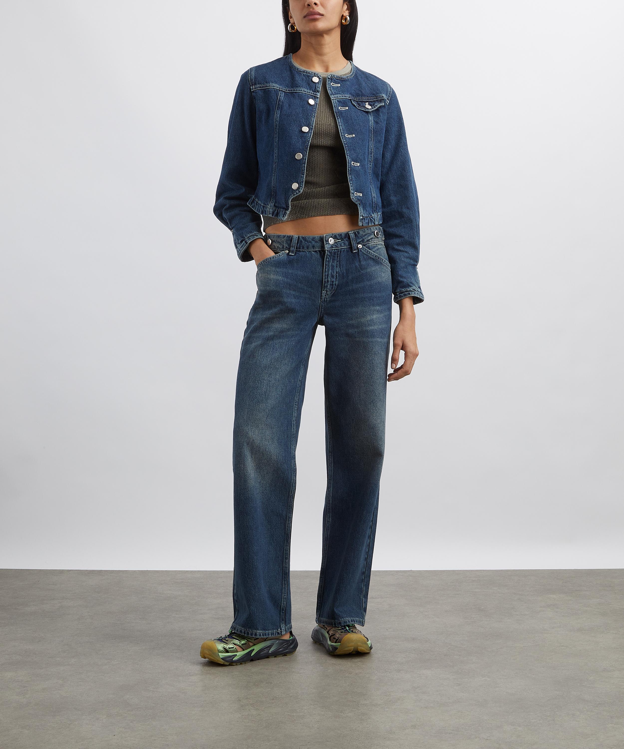 Peachy Den - Goldie Fitted Denim Jacket in Dark Fade image number 1