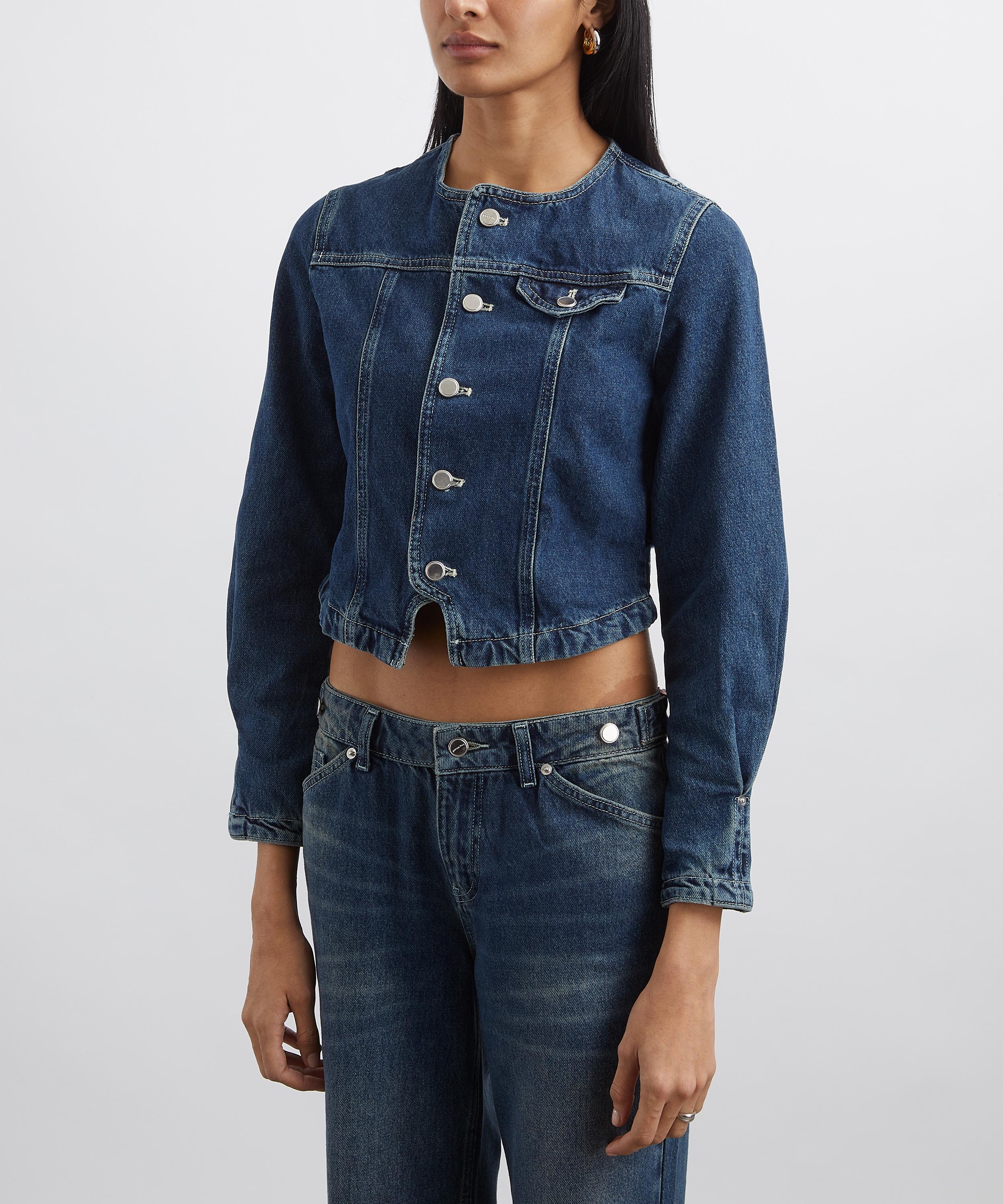 Peachy Den - Goldie Fitted Denim Jacket in Dark Fade image number 2