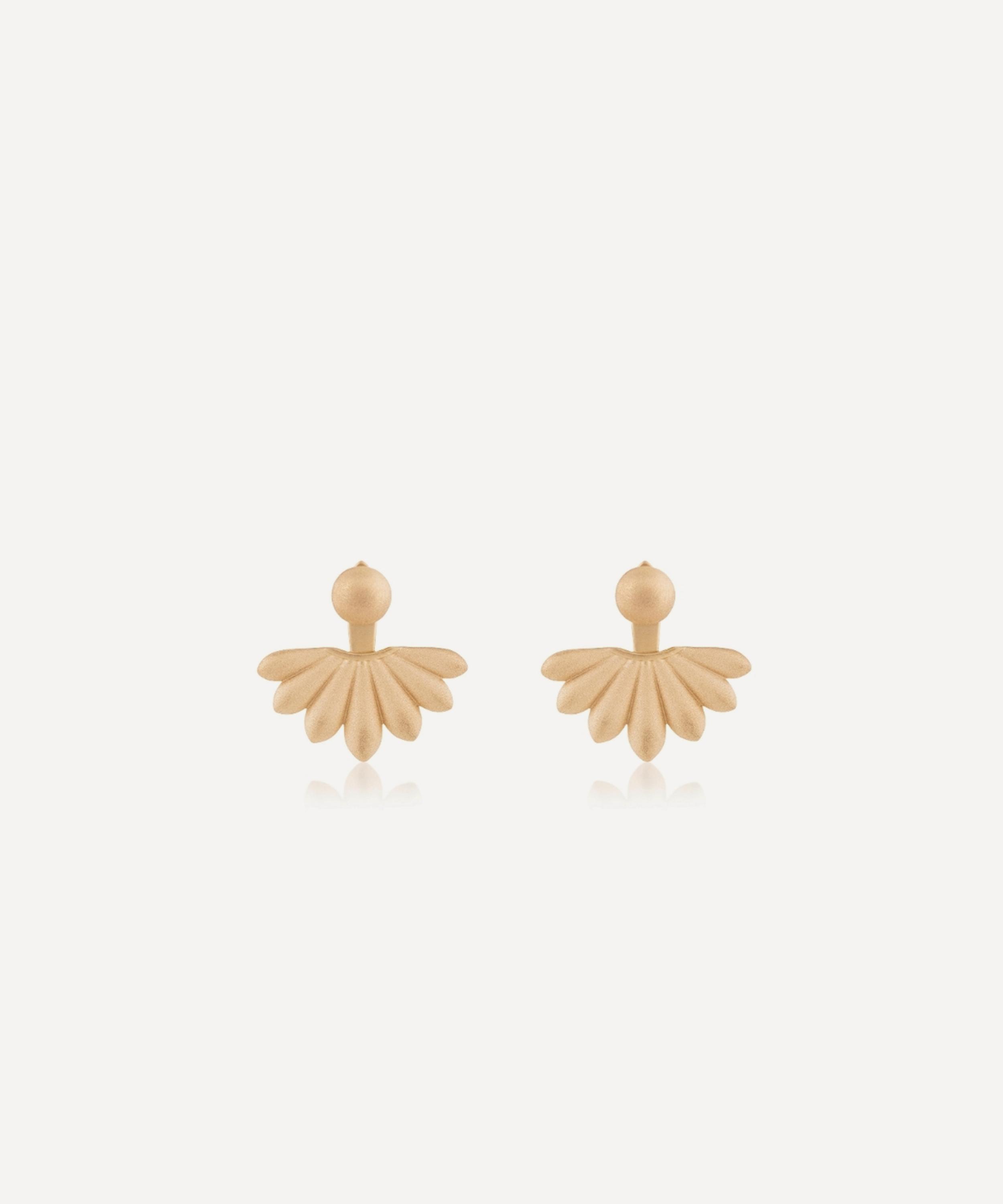 Nada Ghazal - 18ct Gold Lotus Courage Small Stud Earrings