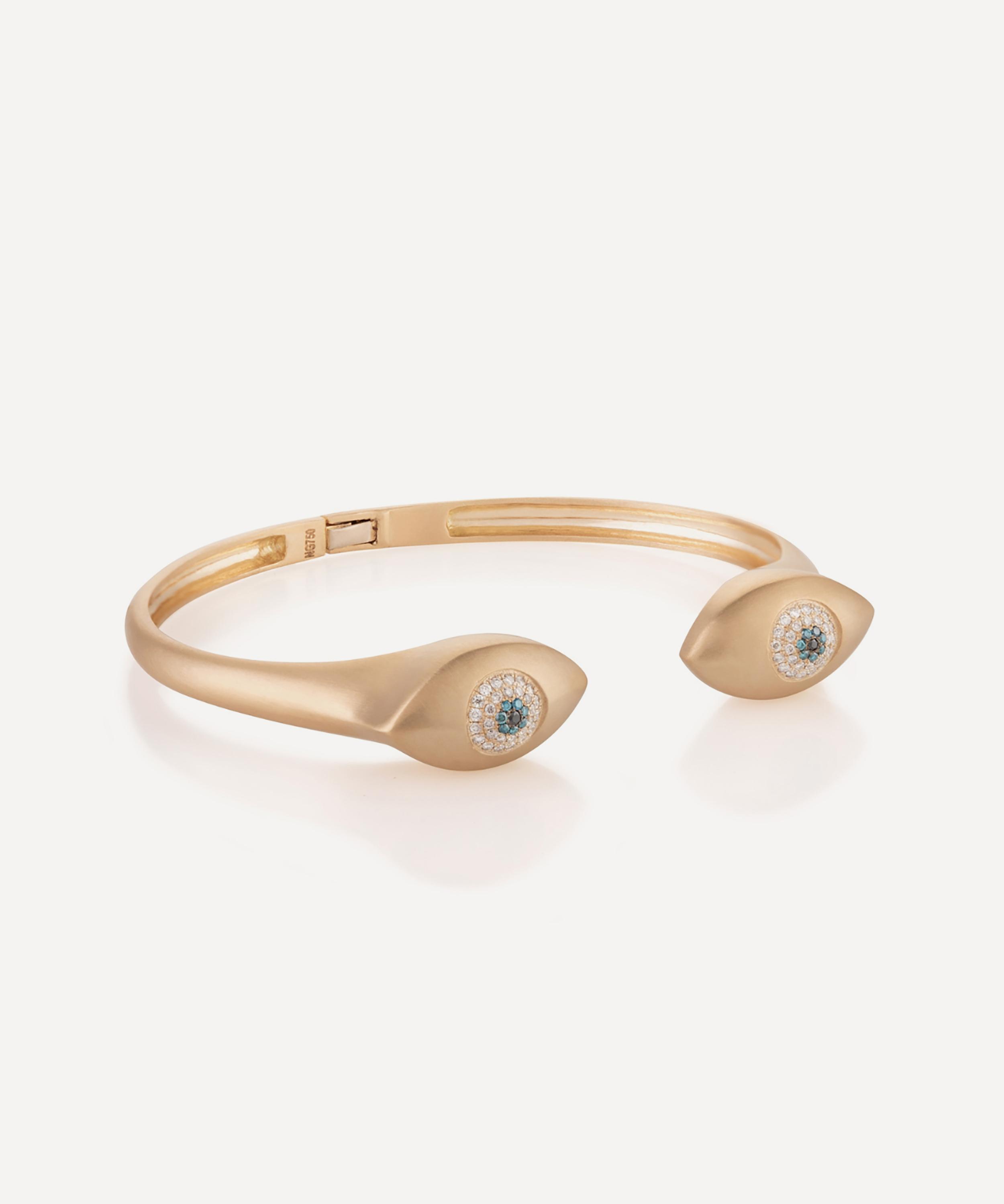 Nada Ghazal - 18ct Gold Healing Eye Marquise Bangle