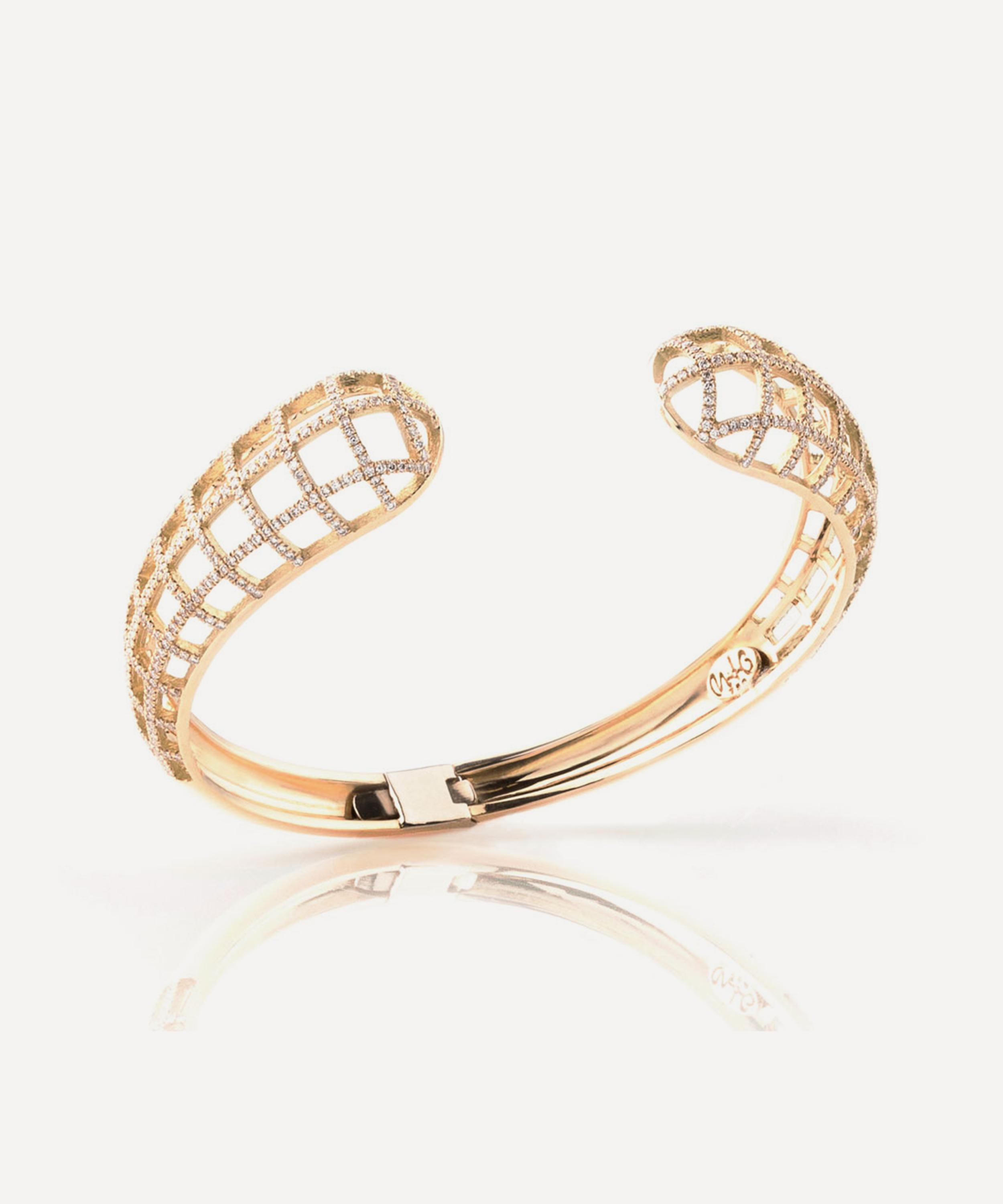 Nada Ghazal - 18ct Gold Matrix Single Cuff Bracelet