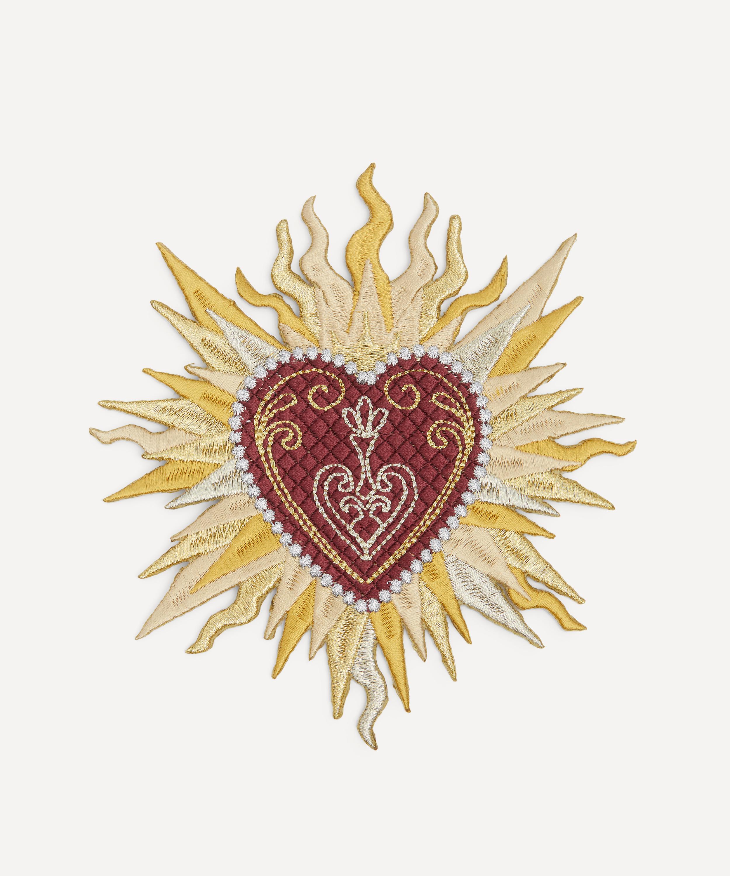 Hand and Lock - Sacred Heart Patch in Burgundy image number 0