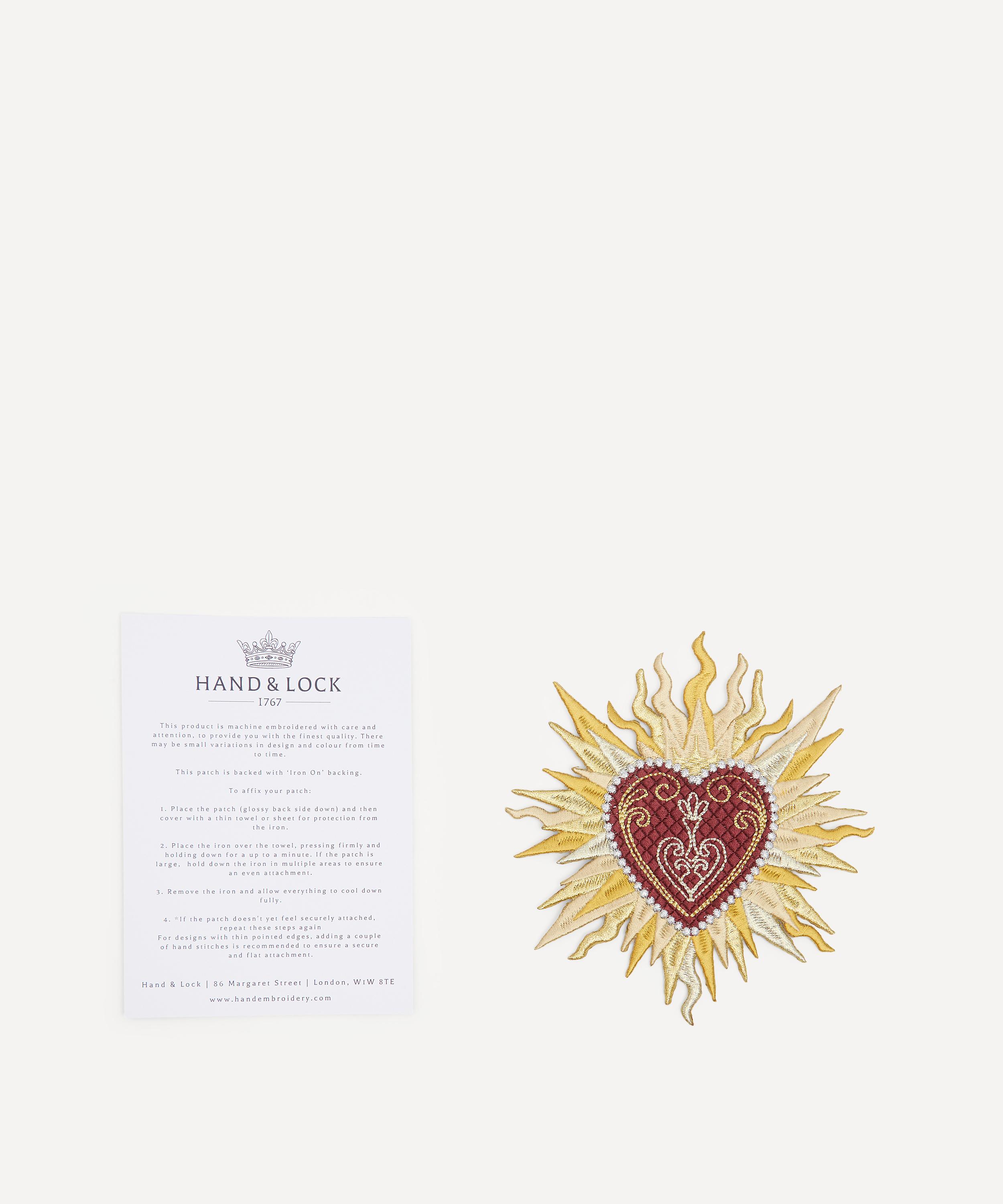 Hand and Lock - Sacred Heart Patch in Burgundy image number 1