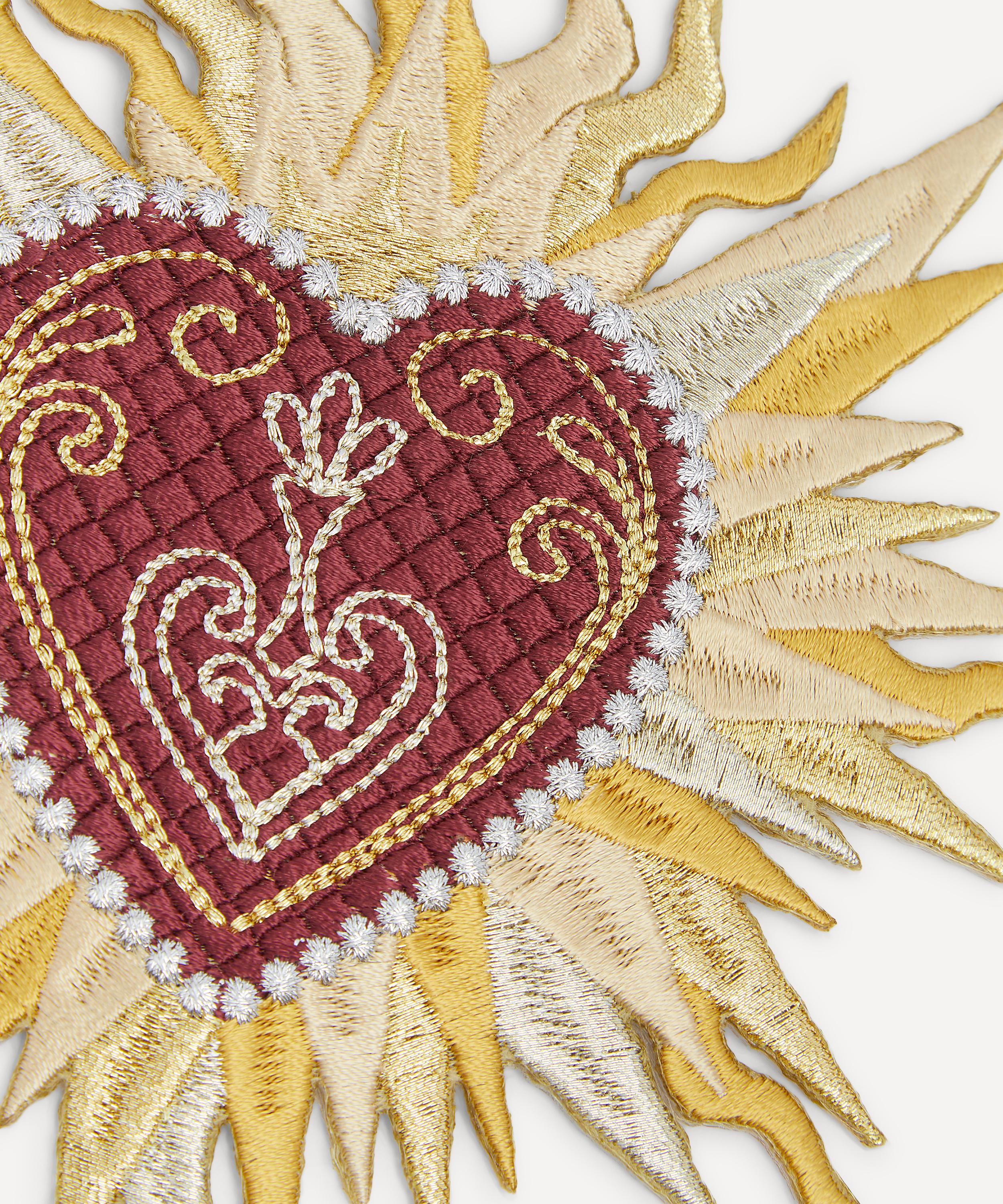 Hand and Lock - Sacred Heart Patch in Burgundy image number 2
