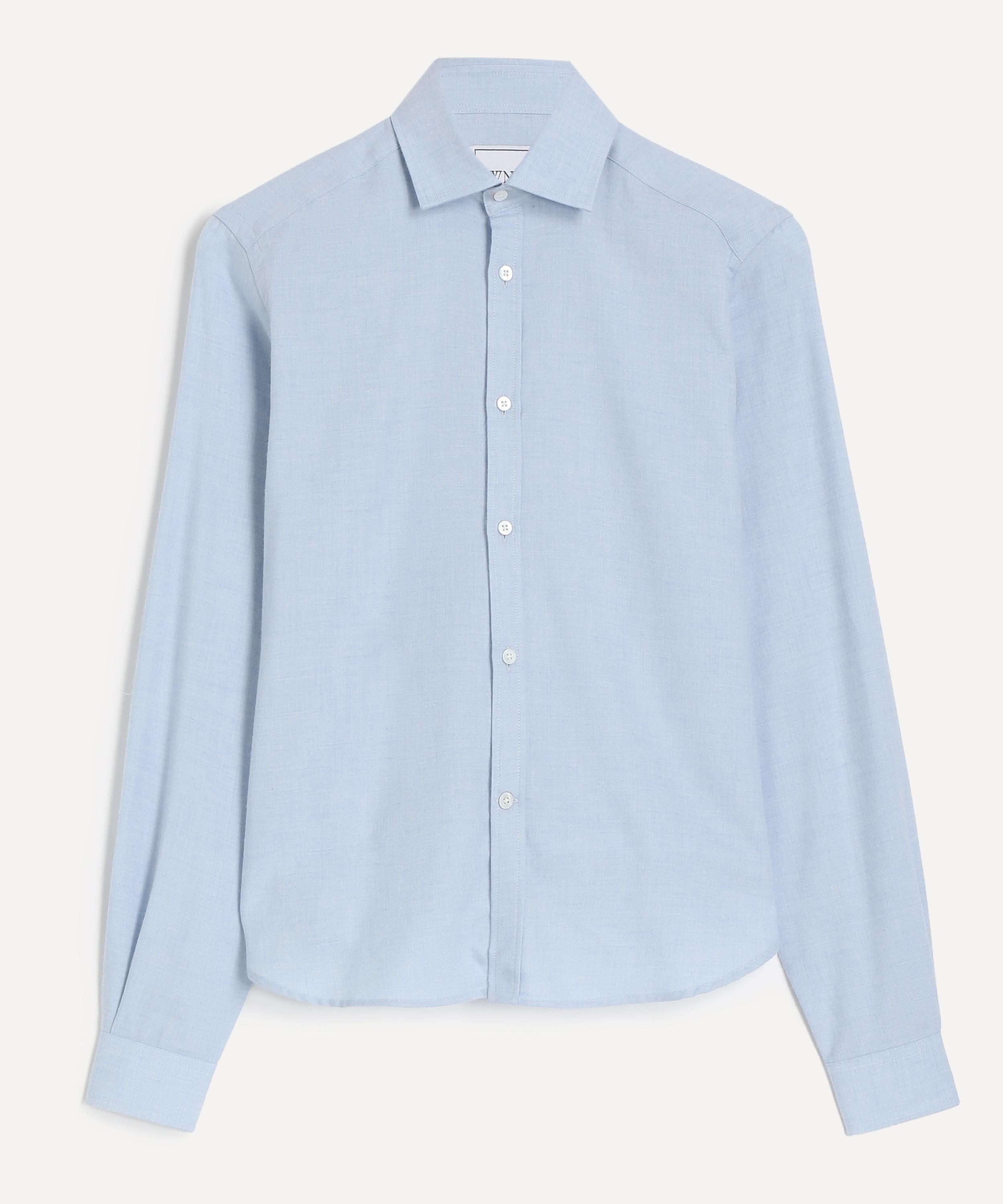 With Nothing Underneath - The Classic Fine Brushed Dusty Blue Shirt