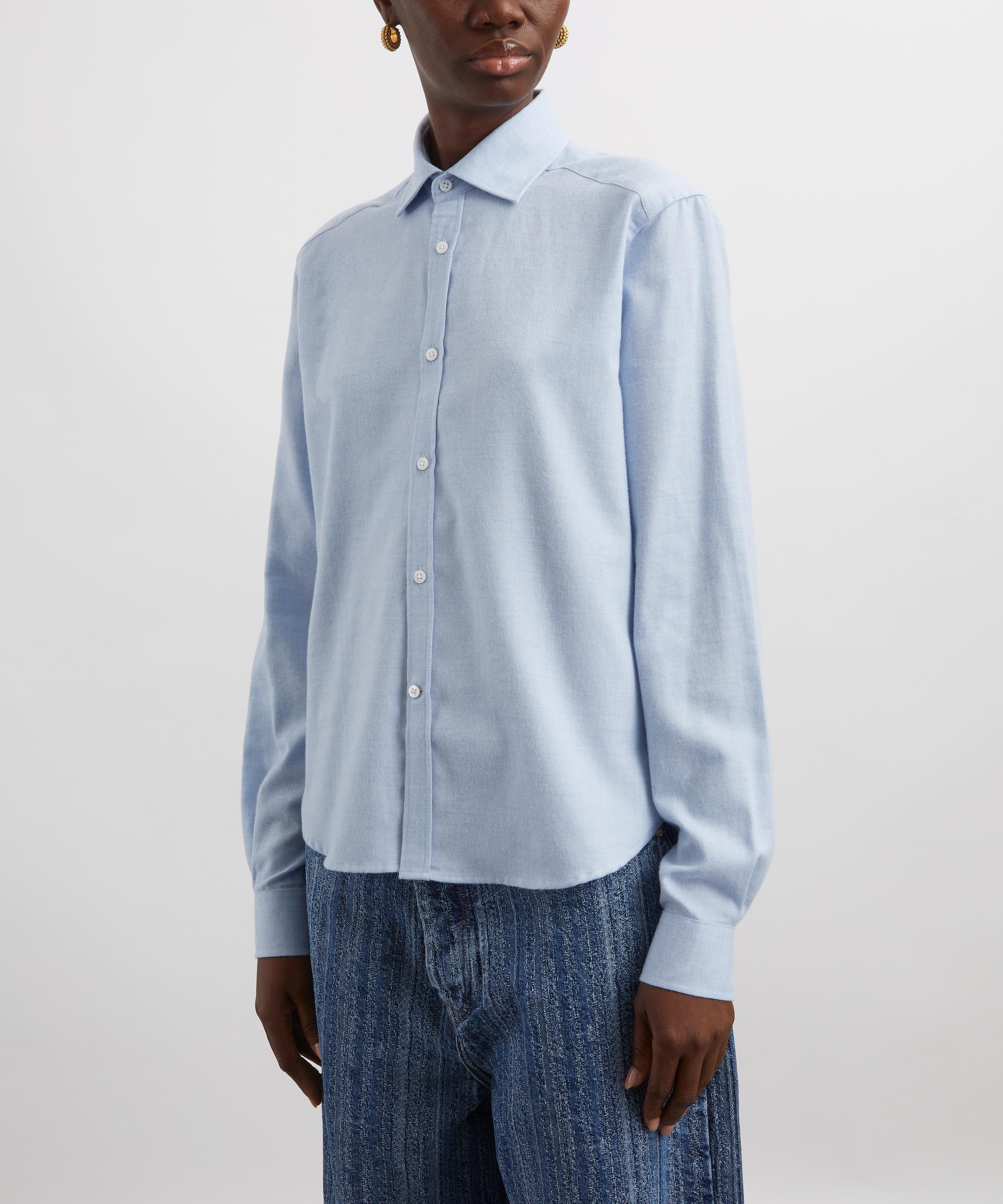 With Nothing Underneath - The Classic Fine Brushed Dusty Blue Shirt image number 2