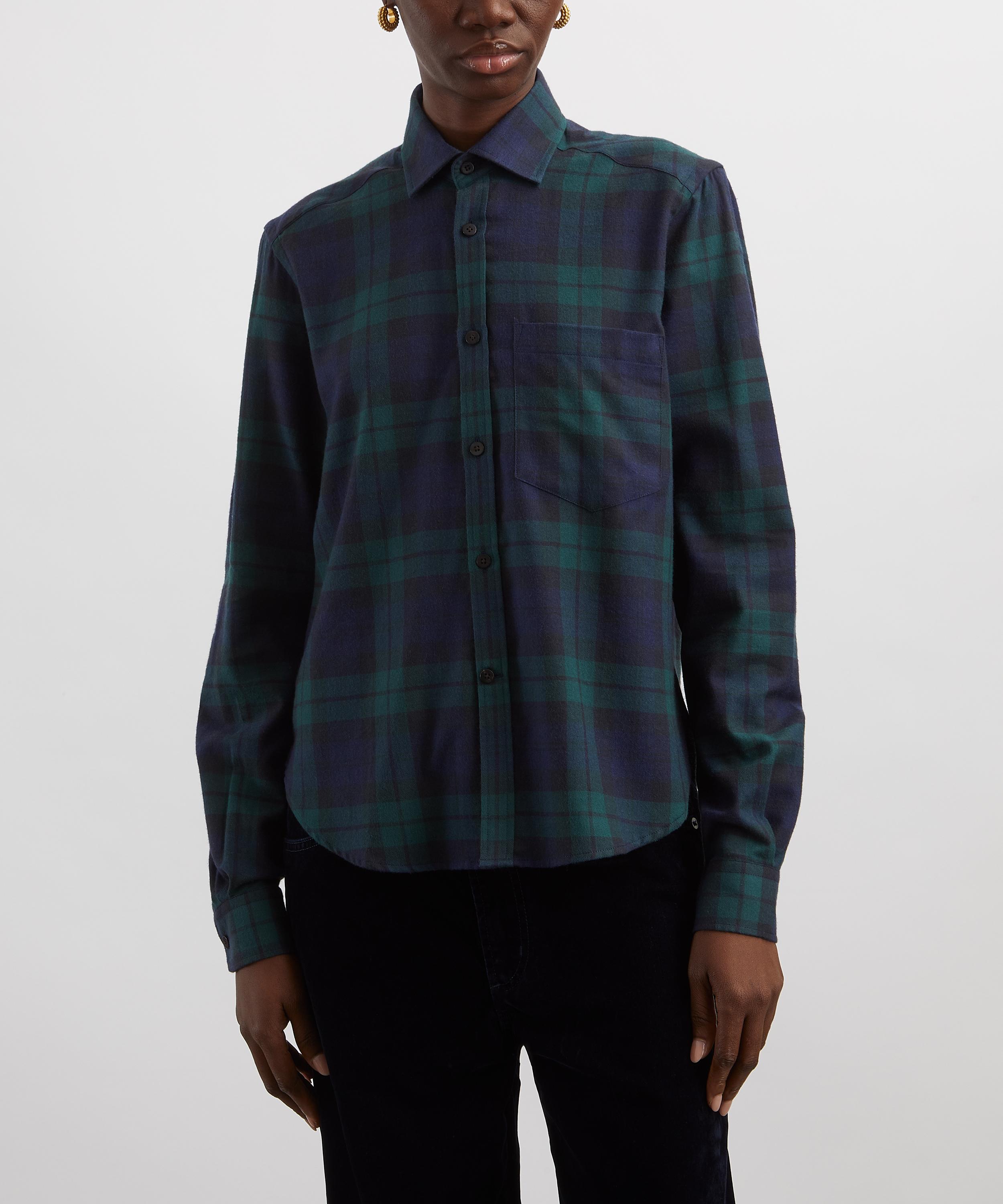 With Nothing Underneath - The Classic Fine Brushed Heritage Green Plaid Shirt image number 2