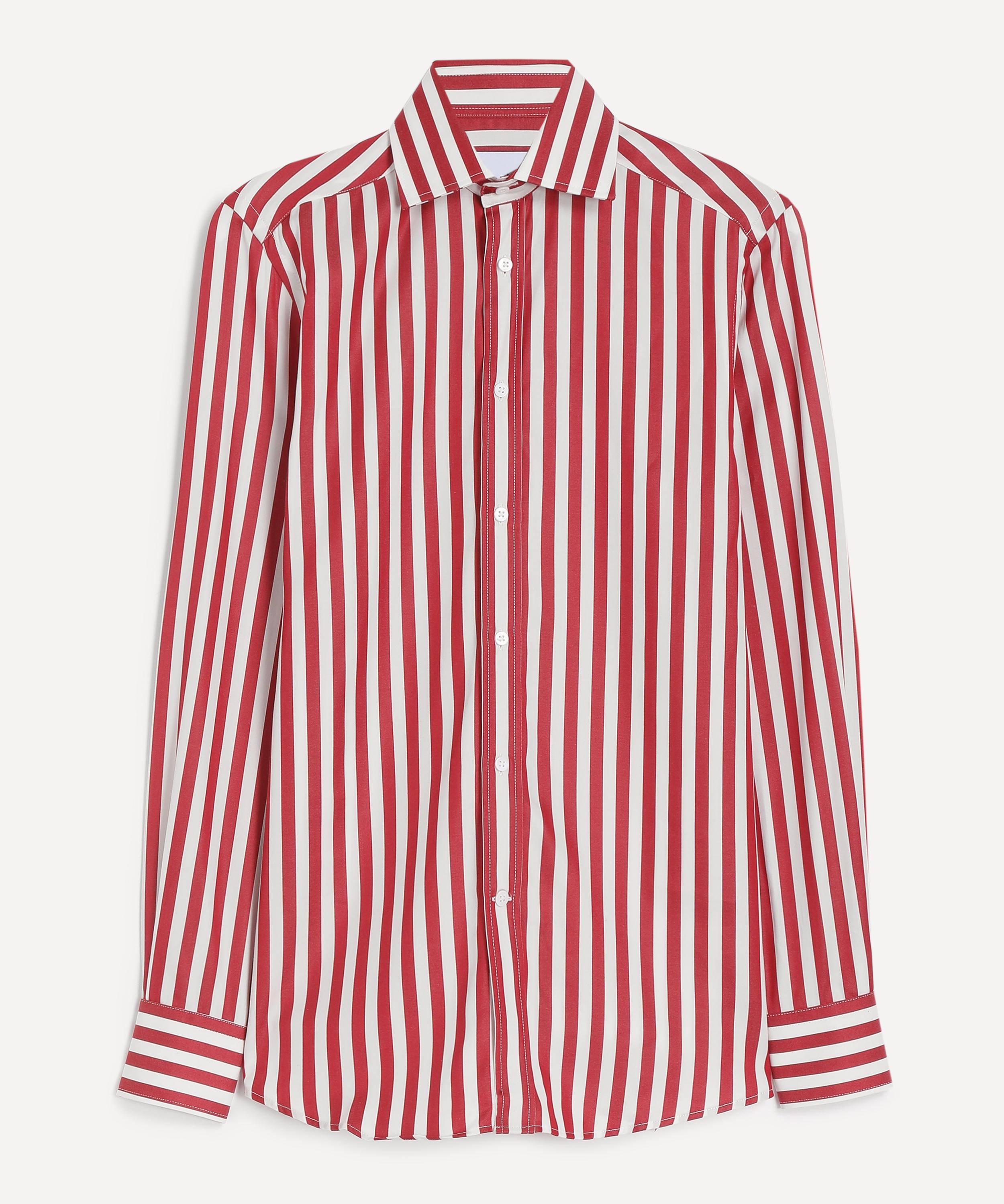 With Nothing Underneath - The Boyfriend Maple Red Stripe Shirt