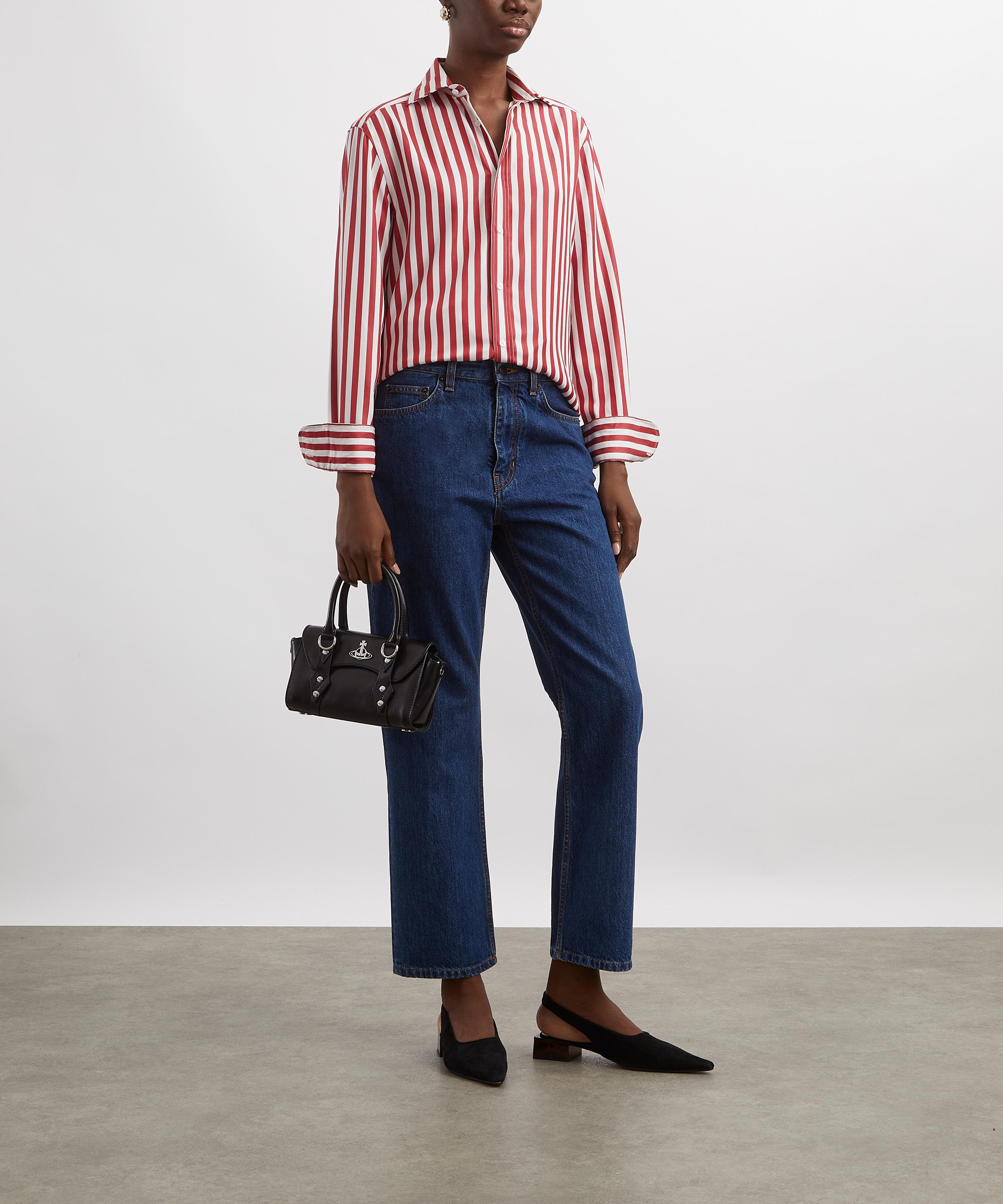 With Nothing Underneath - The Boyfriend Maple Red Stripe Shirt image number 1