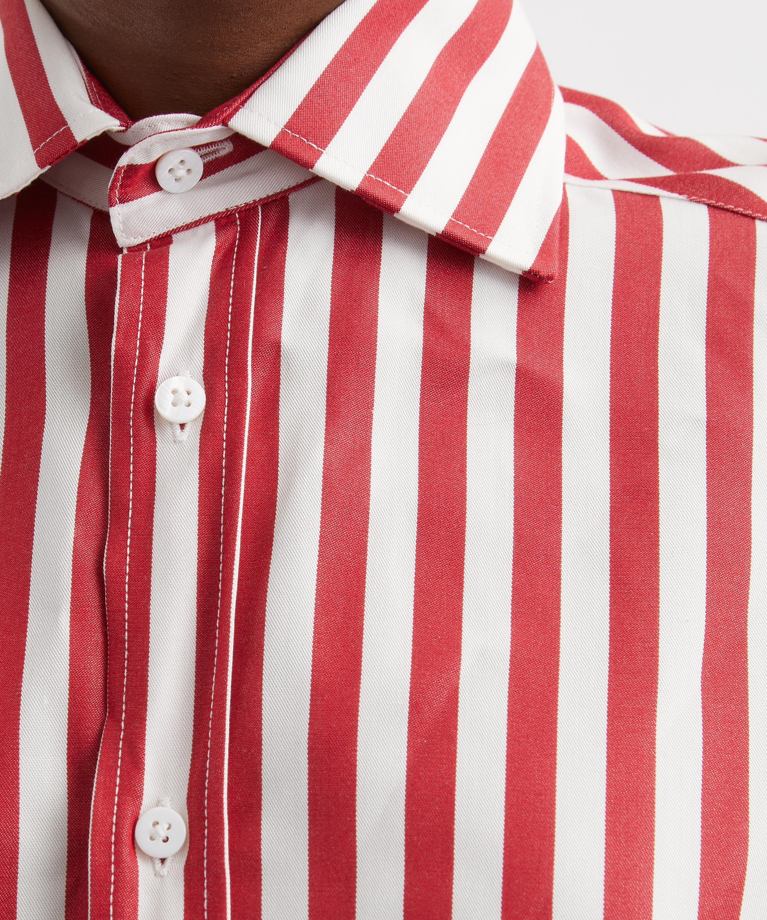 With Nothing Underneath - The Boyfriend Maple Red Stripe Shirt image number 4