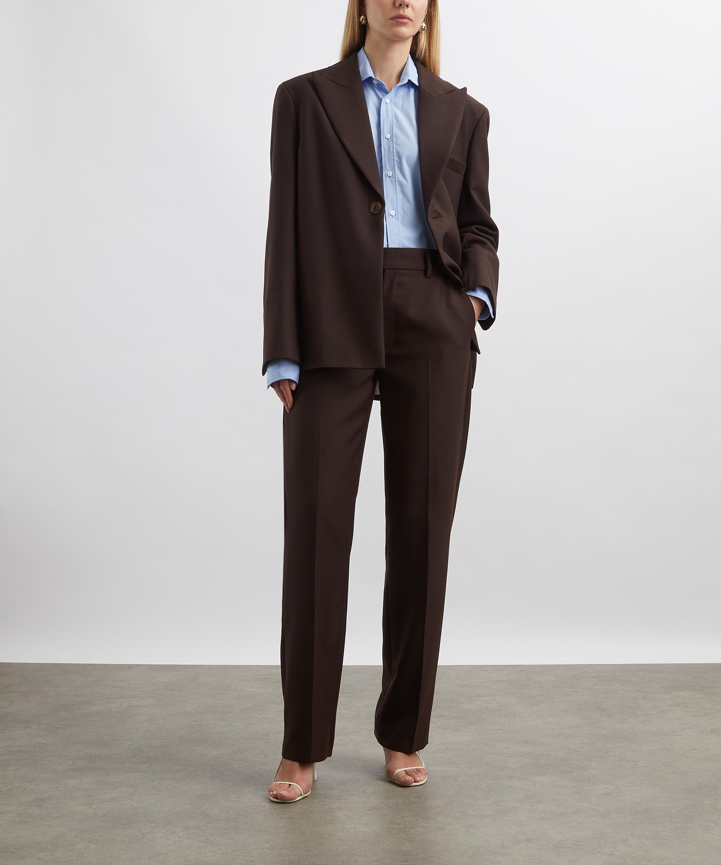 With Nothing Underneath - The Boyfriend Exaggerated Cuff Sky Blue Shirt image number 1