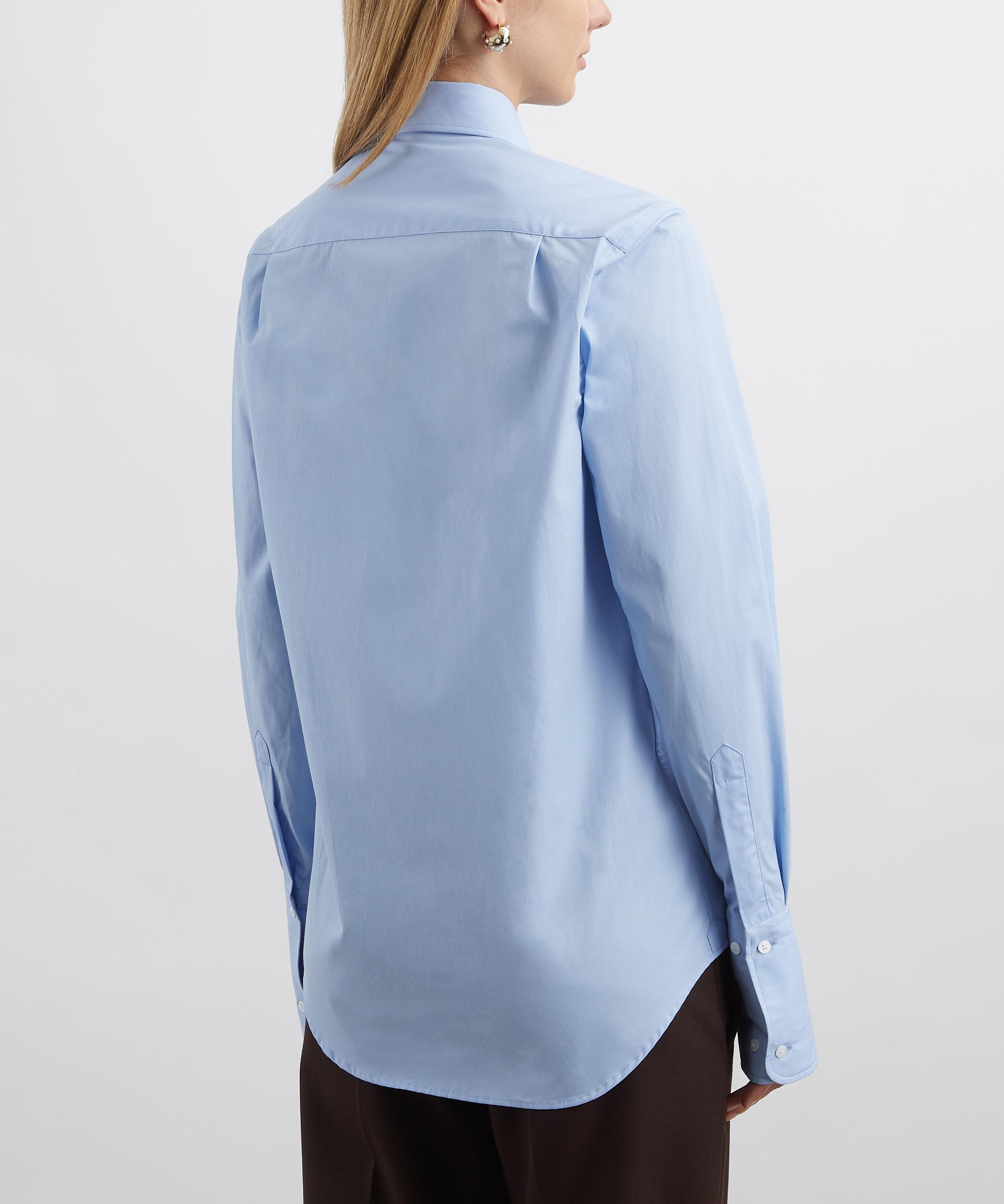 With Nothing Underneath - The Boyfriend Exaggerated Cuff Sky Blue Shirt image number 3