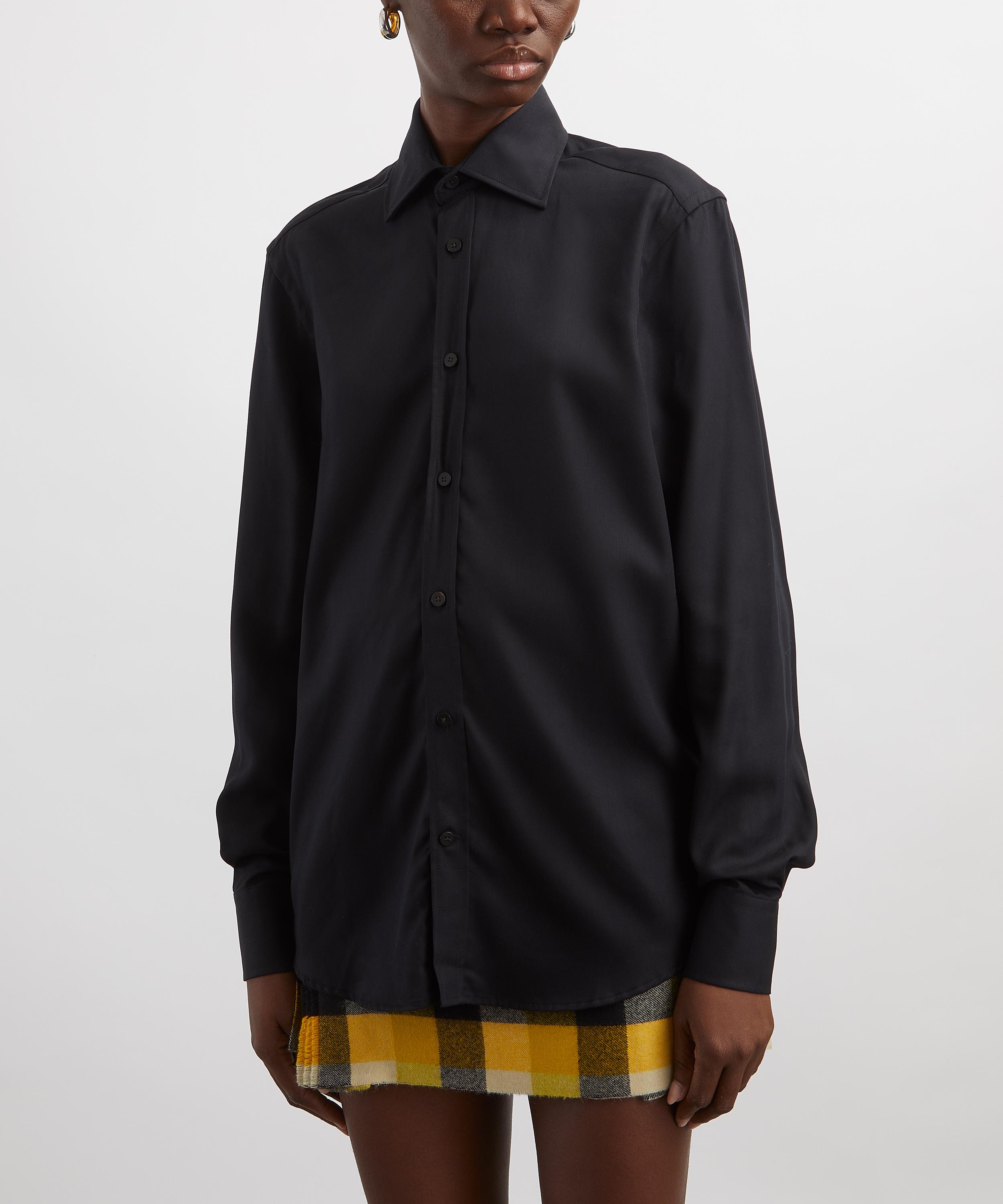 With Nothing Underneath - The Boyfriend TENCEL Black Shirt image number 2