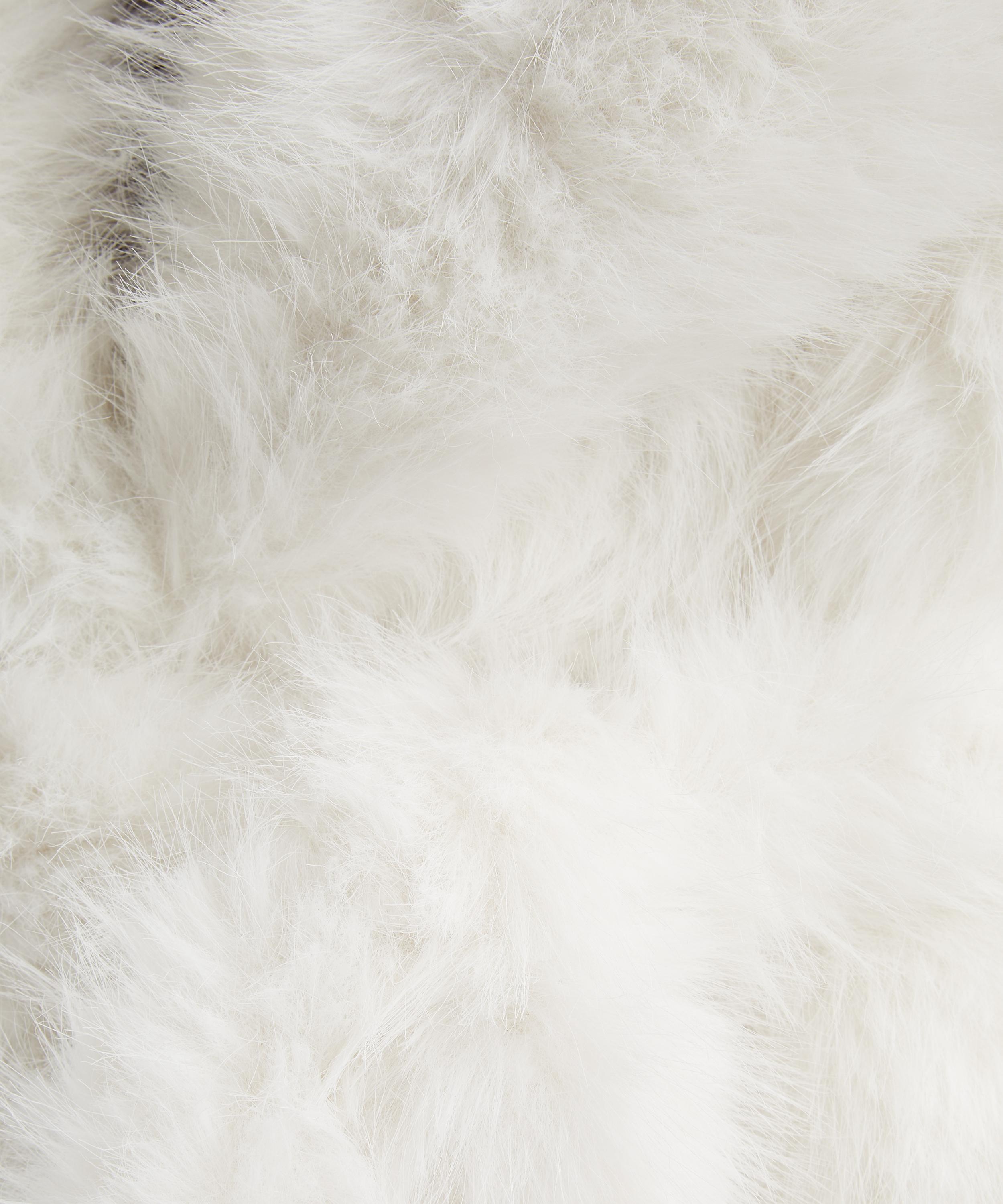 ROTATE Birger Christensen - White Faux Fur Short Jacket image number 4