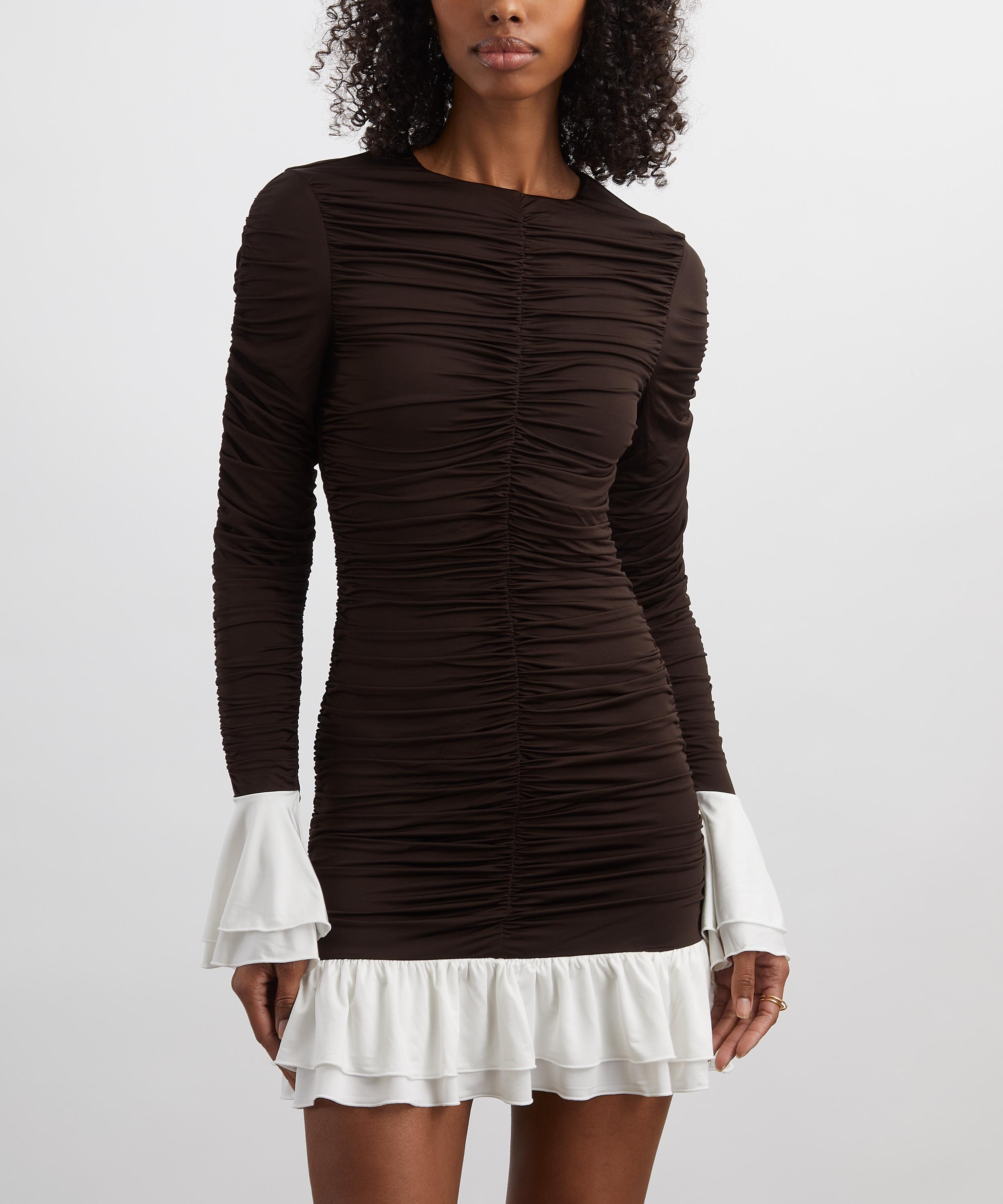 ROTATE Birger Christensen - Mini Ruched Long-Sleeve Dress image number 2
