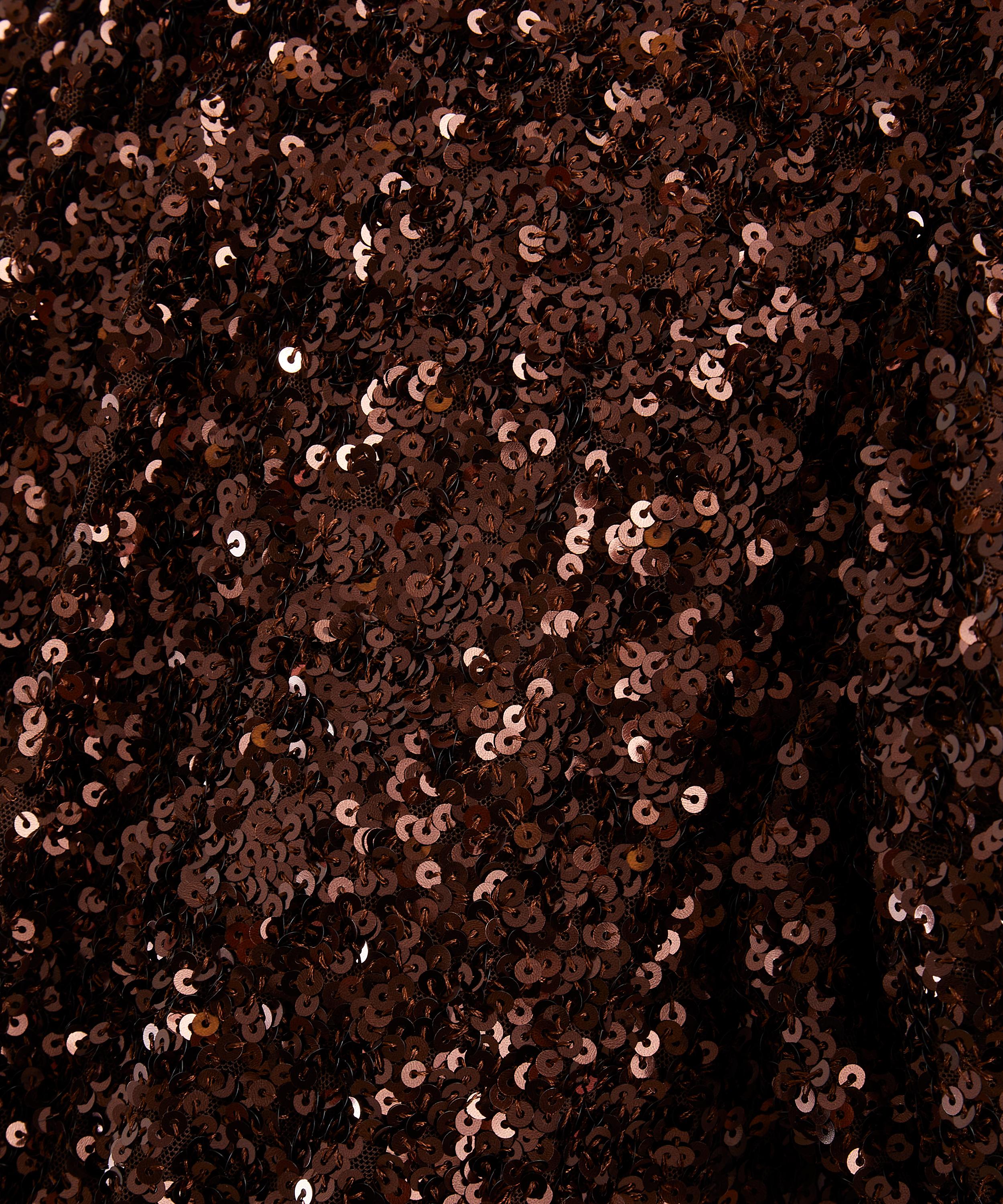 ROTATE Birger Christensen - Brown Sequins Midi Dress image number 4