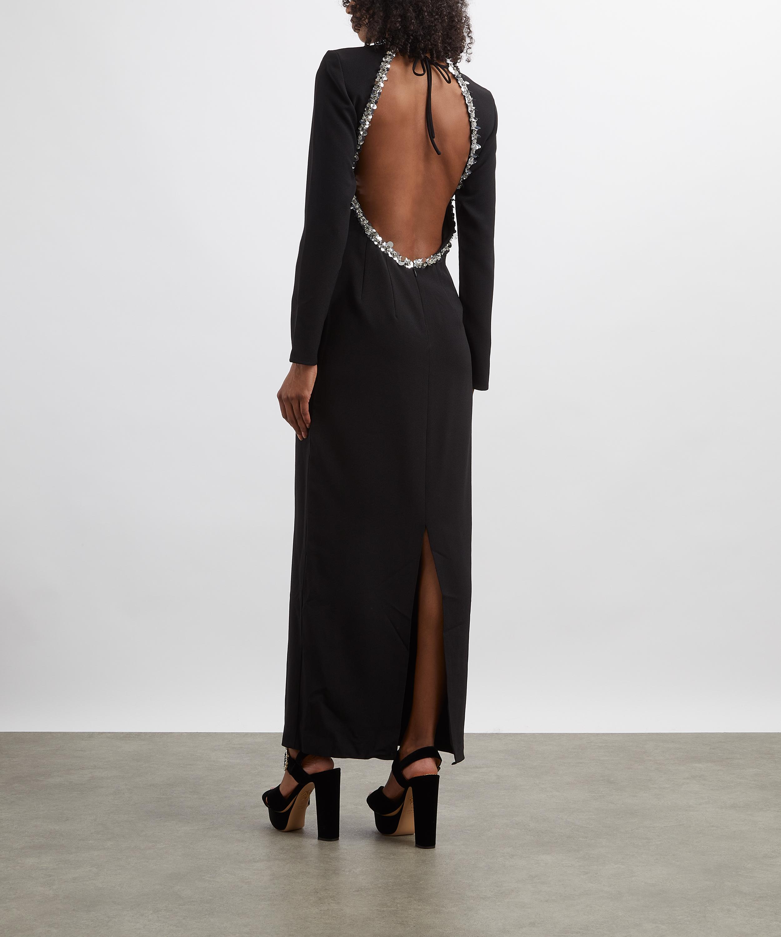 ROTATE Birger Christensen - Crepe Open Back Maxi Dress image number 3